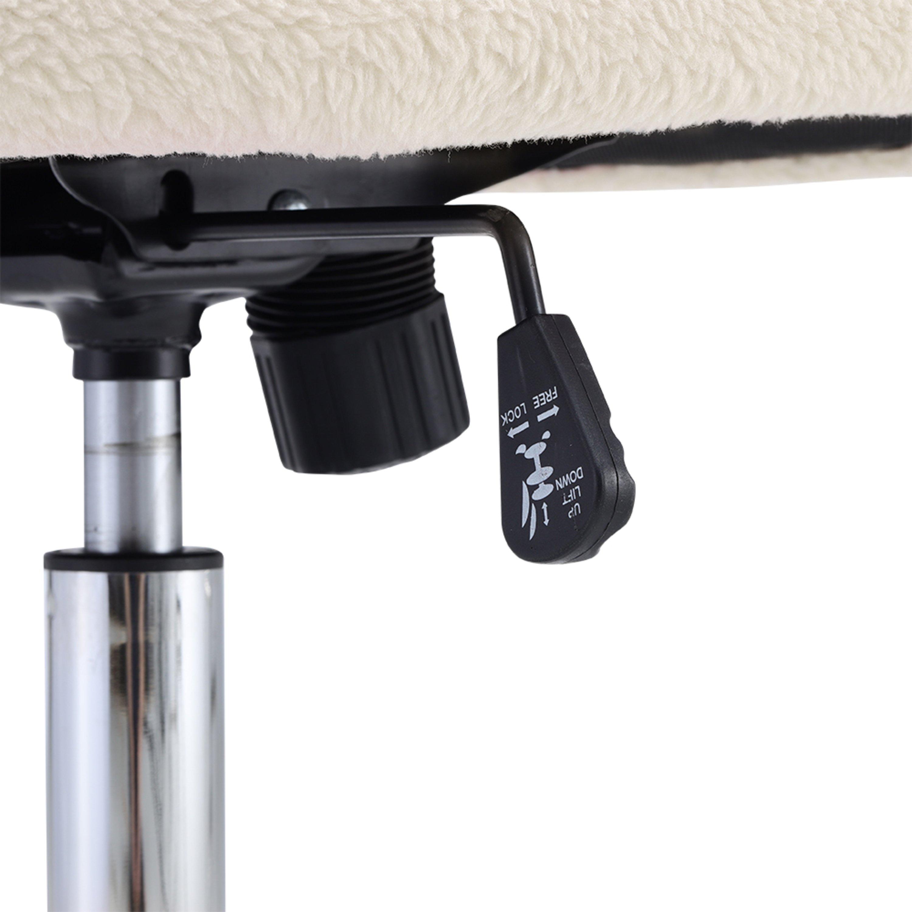 Beige - Kabinet UK - Plush Swivel Office Chair - 10