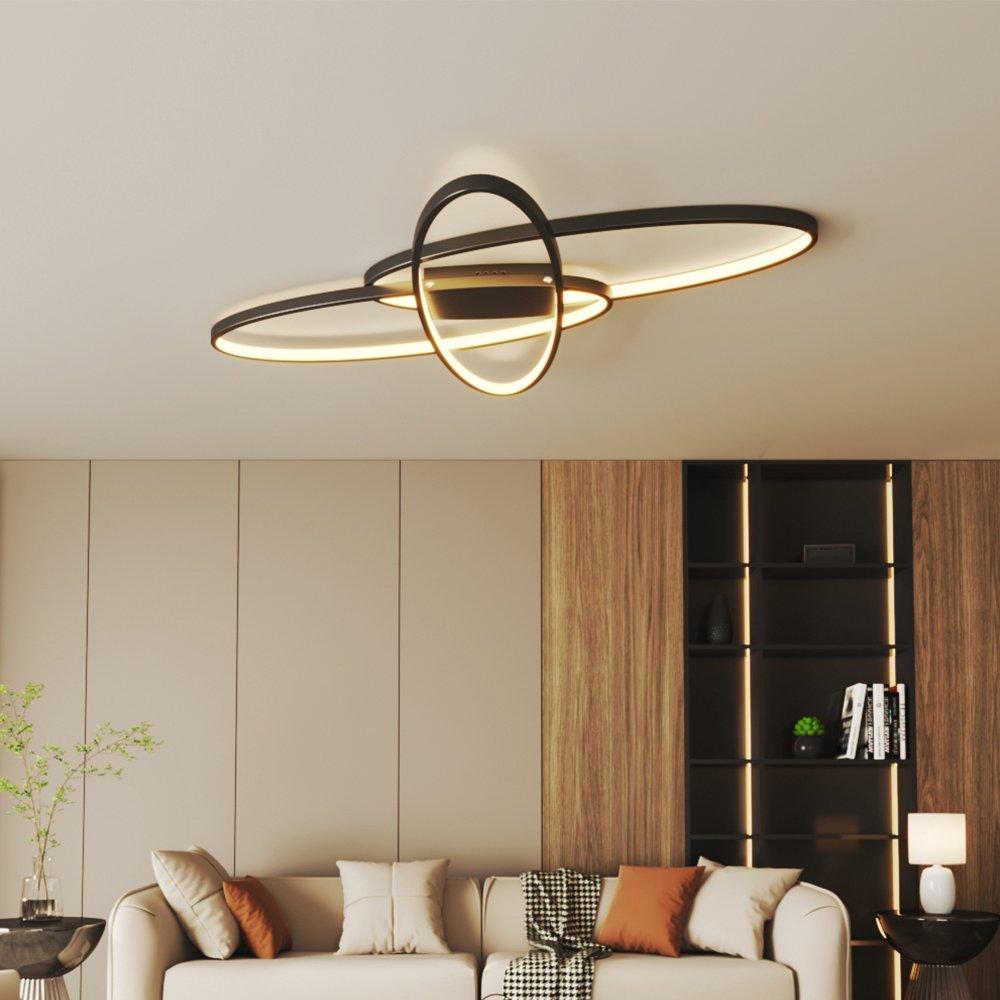 Black - Kabinet UK - 3-Oval Overlap Adjustable LED Ceiling Light - 1