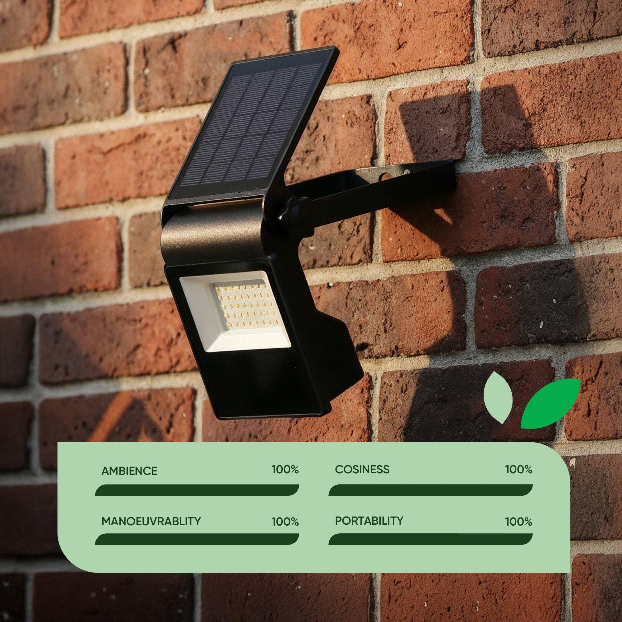 Black - Streetwize - Guardian 800 Solar Security Light-Motion Sensor - 6