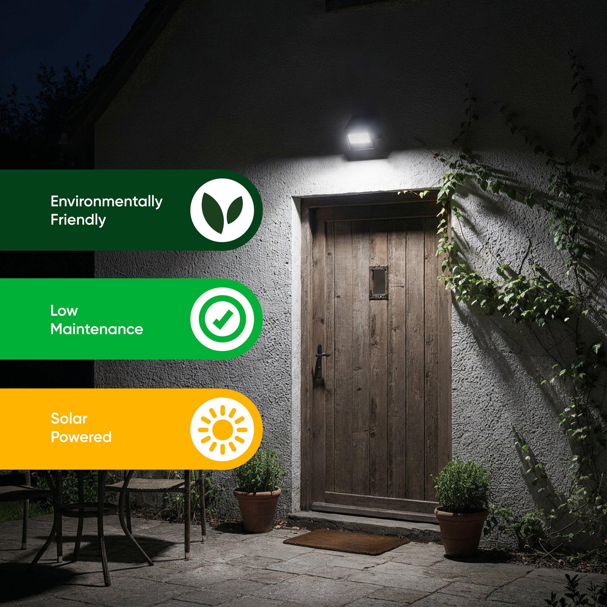 Black - Streetwize - Guardian 800 Solar Security Light-Motion Sensor - 7