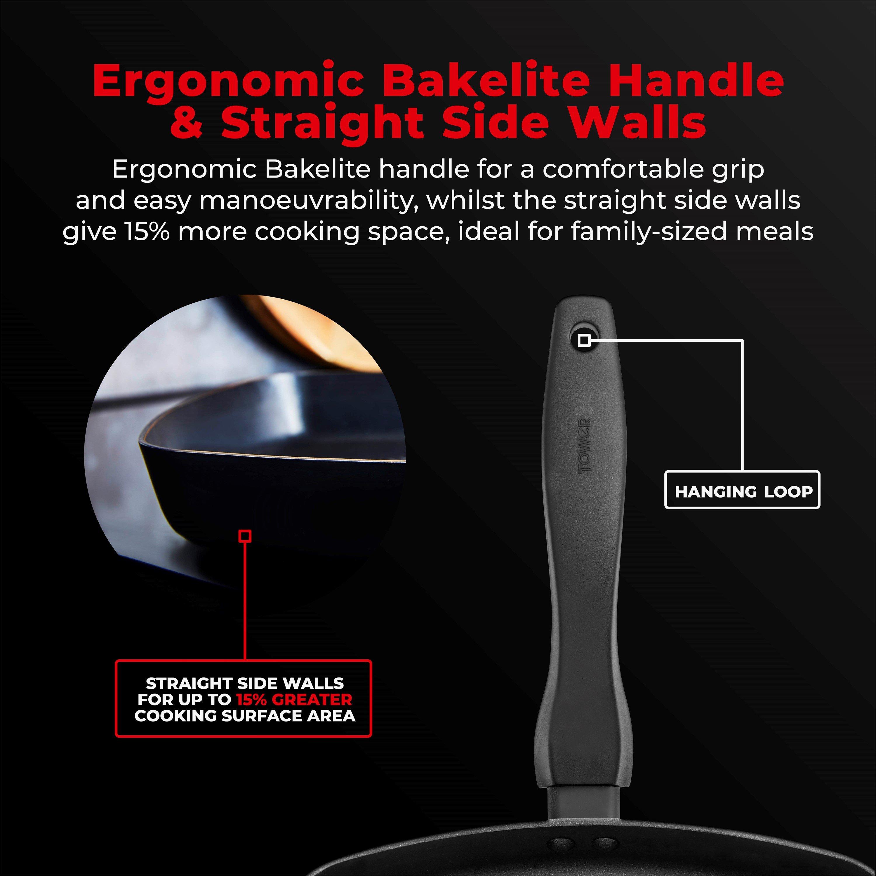 Black - Tower - Smart Start Gourmet 26cm Grill Pan - 7