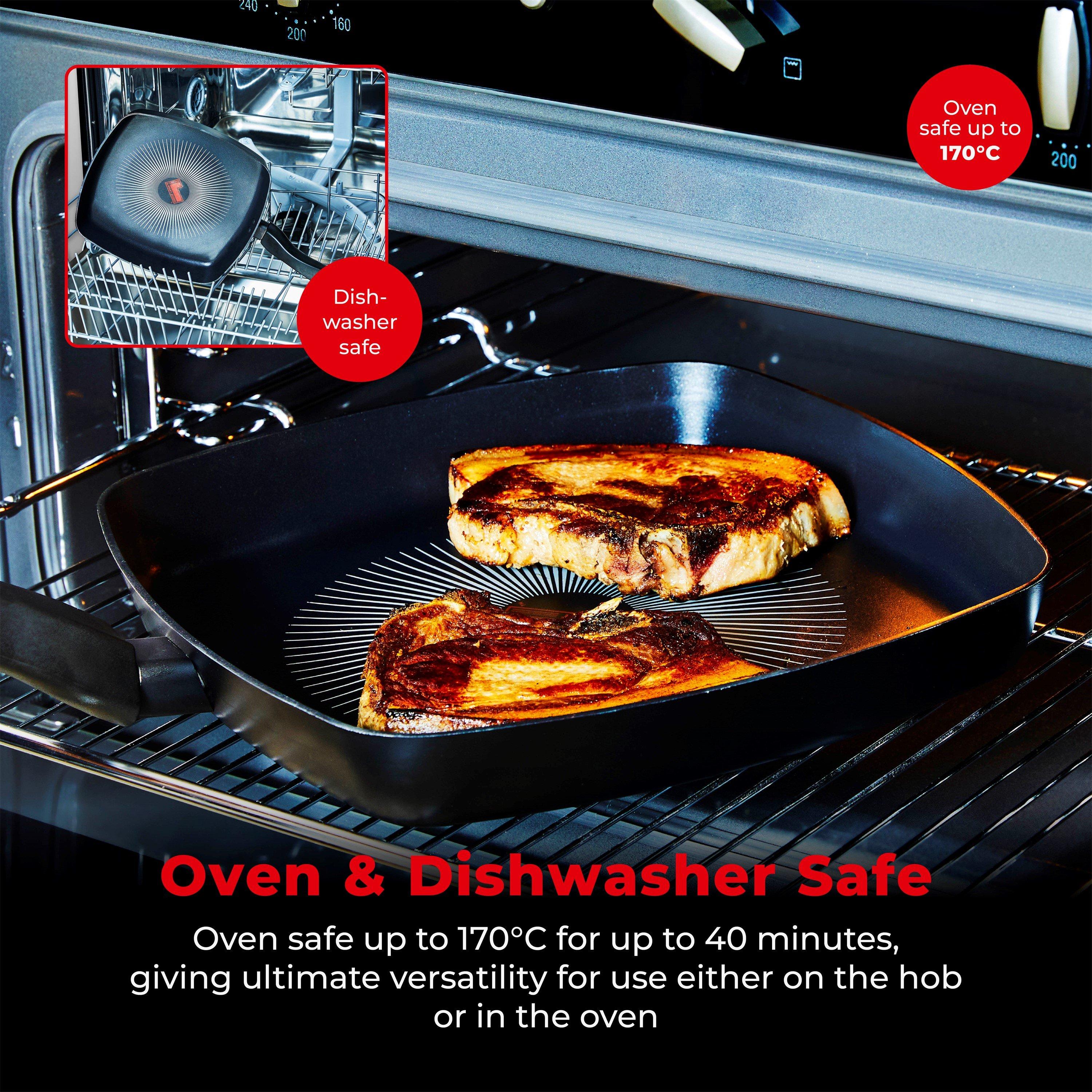 Black - Tower - Smart Start Gourmet 26cm Grill Pan - 8