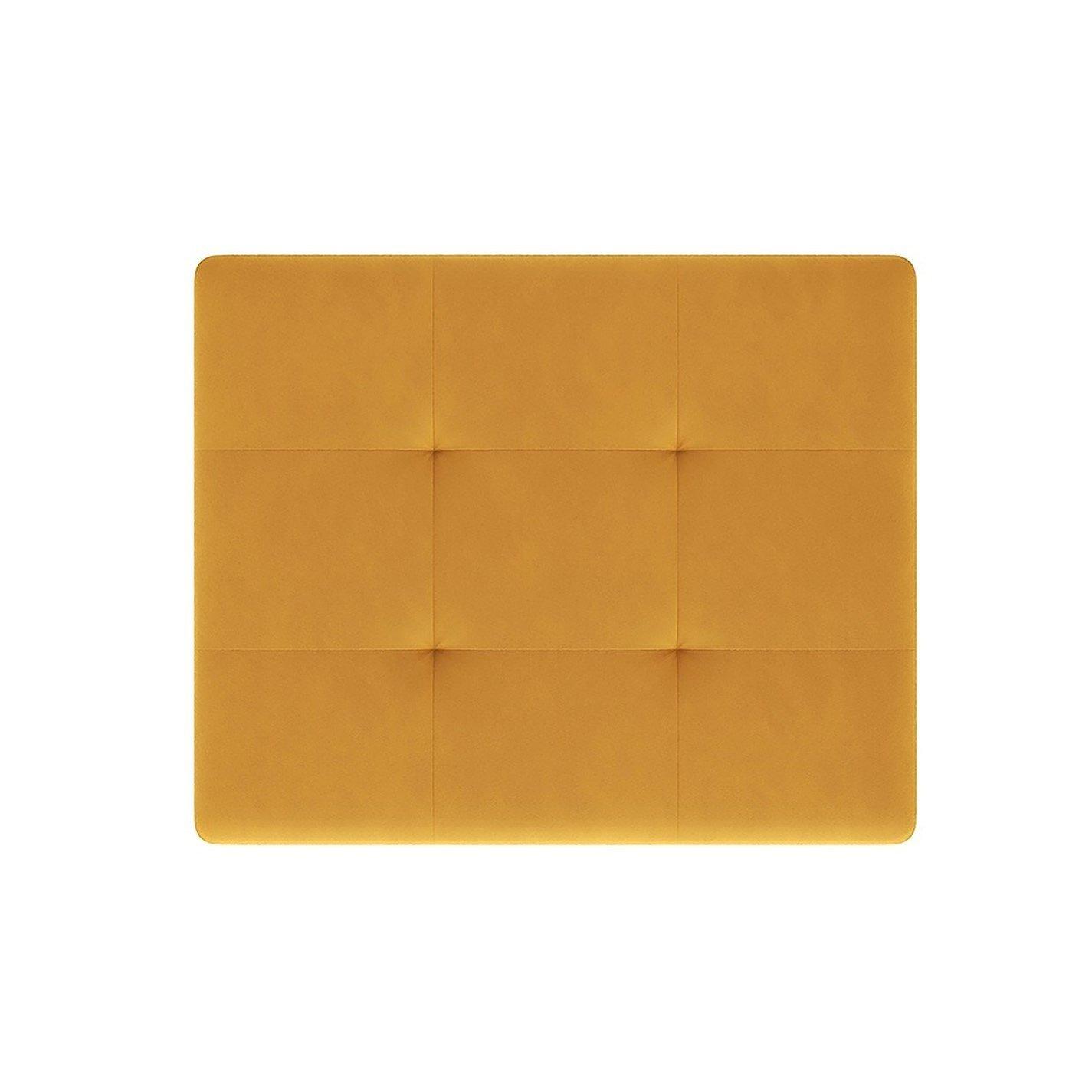 Yellow - Kabinet UK - Rectangular Velvet Ottoman with Checkered Design - 5