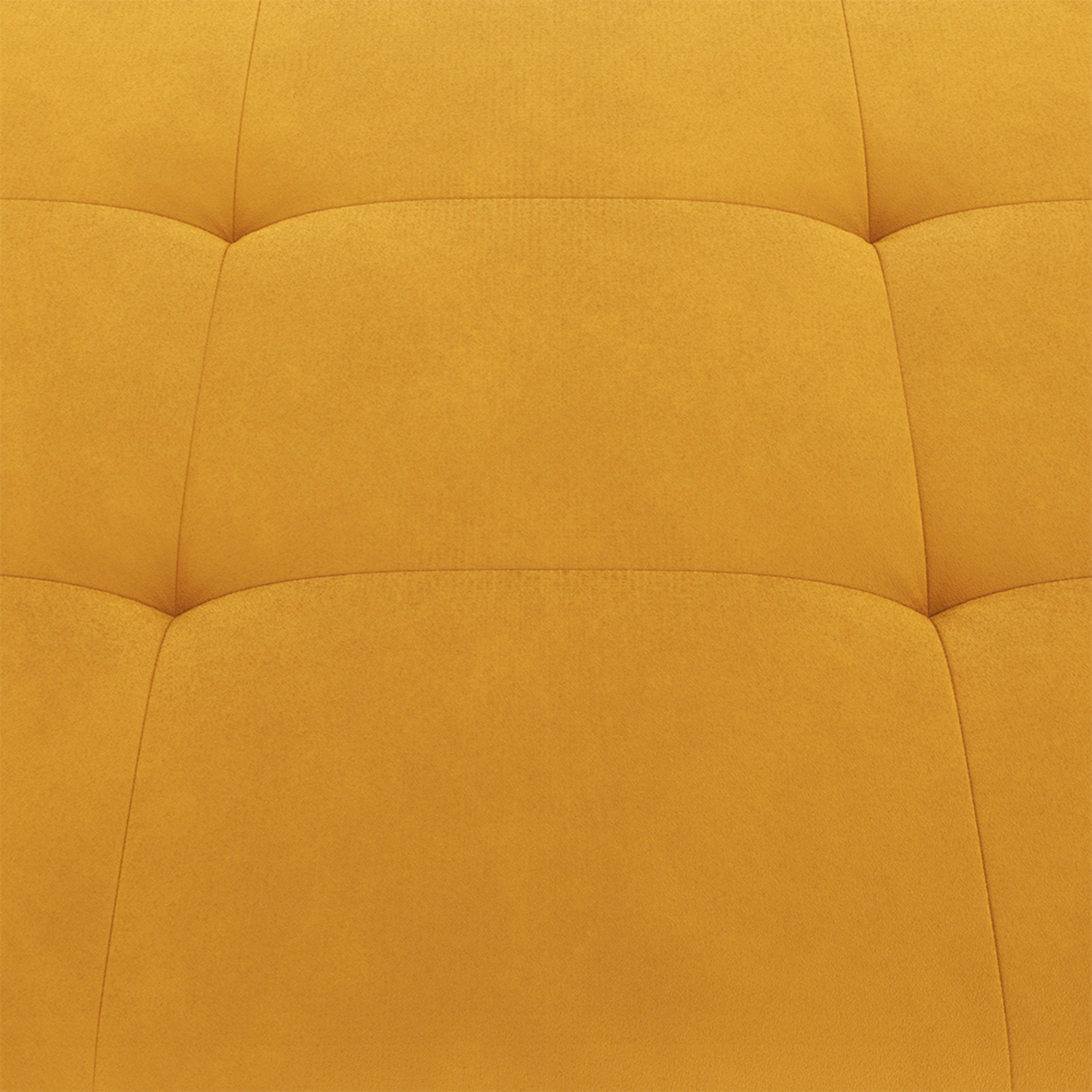 Yellow - Kabinet UK - Rectangular Velvet Ottoman with Checkered Design - 8