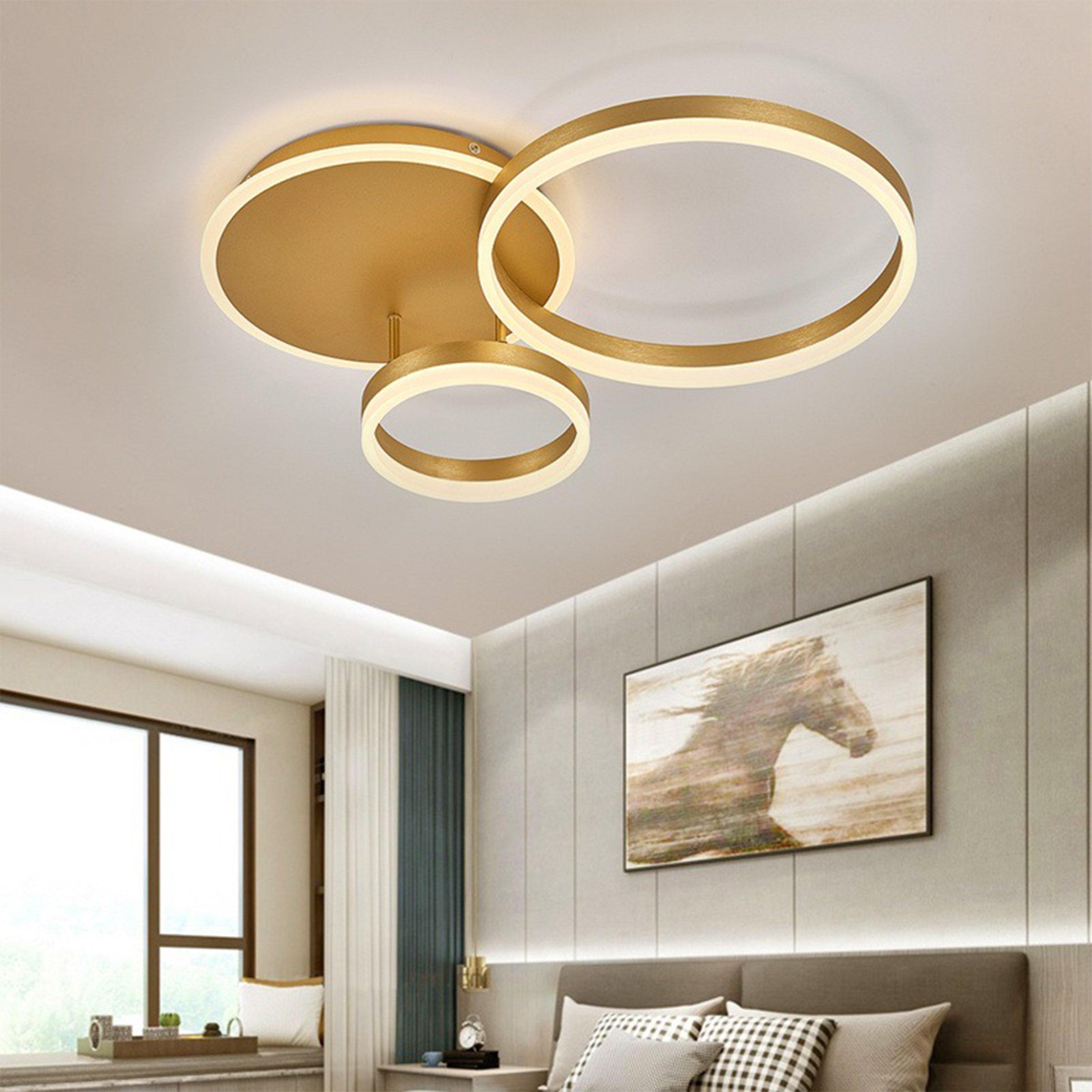Gold - Kabinet UK - 3-Round Overlap Semi-Flush LED Ceiling Light - 2