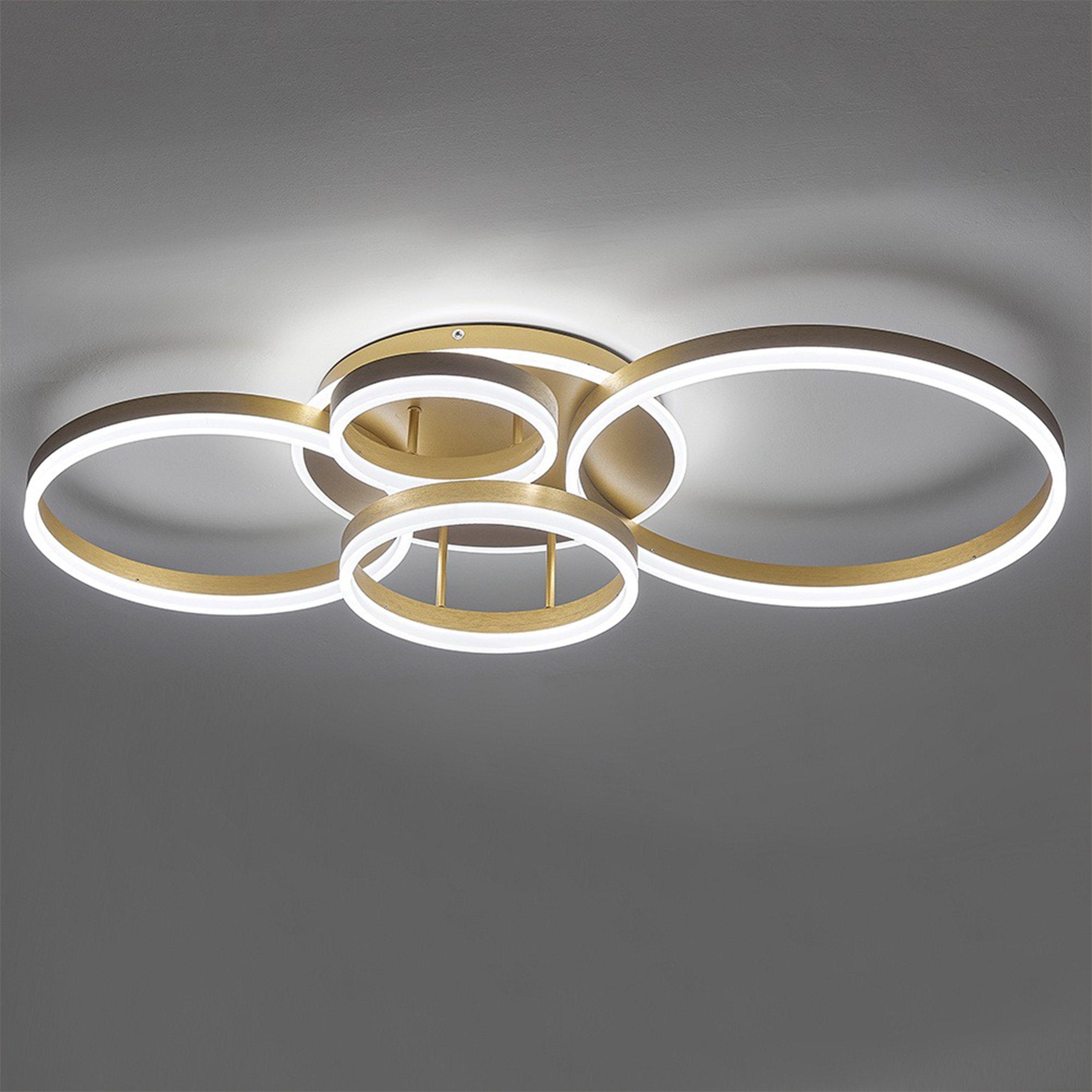 Gold - Kabinet UK - 5-Round Overlap Semi-Flush LED Ceiling Light - 4