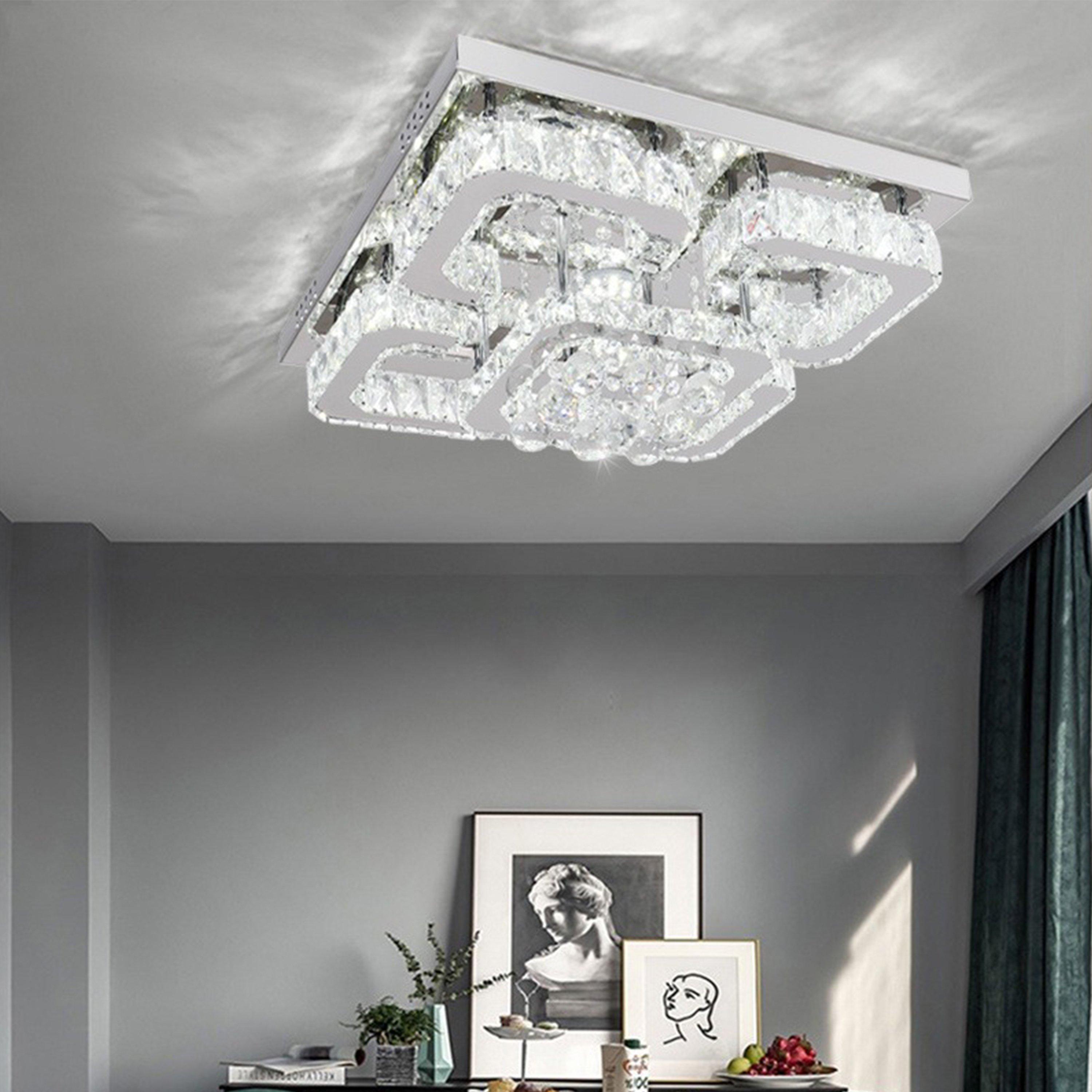 White - Kabinet UK - 5-Square Overlap Crystal LED Ceiling Light - 2