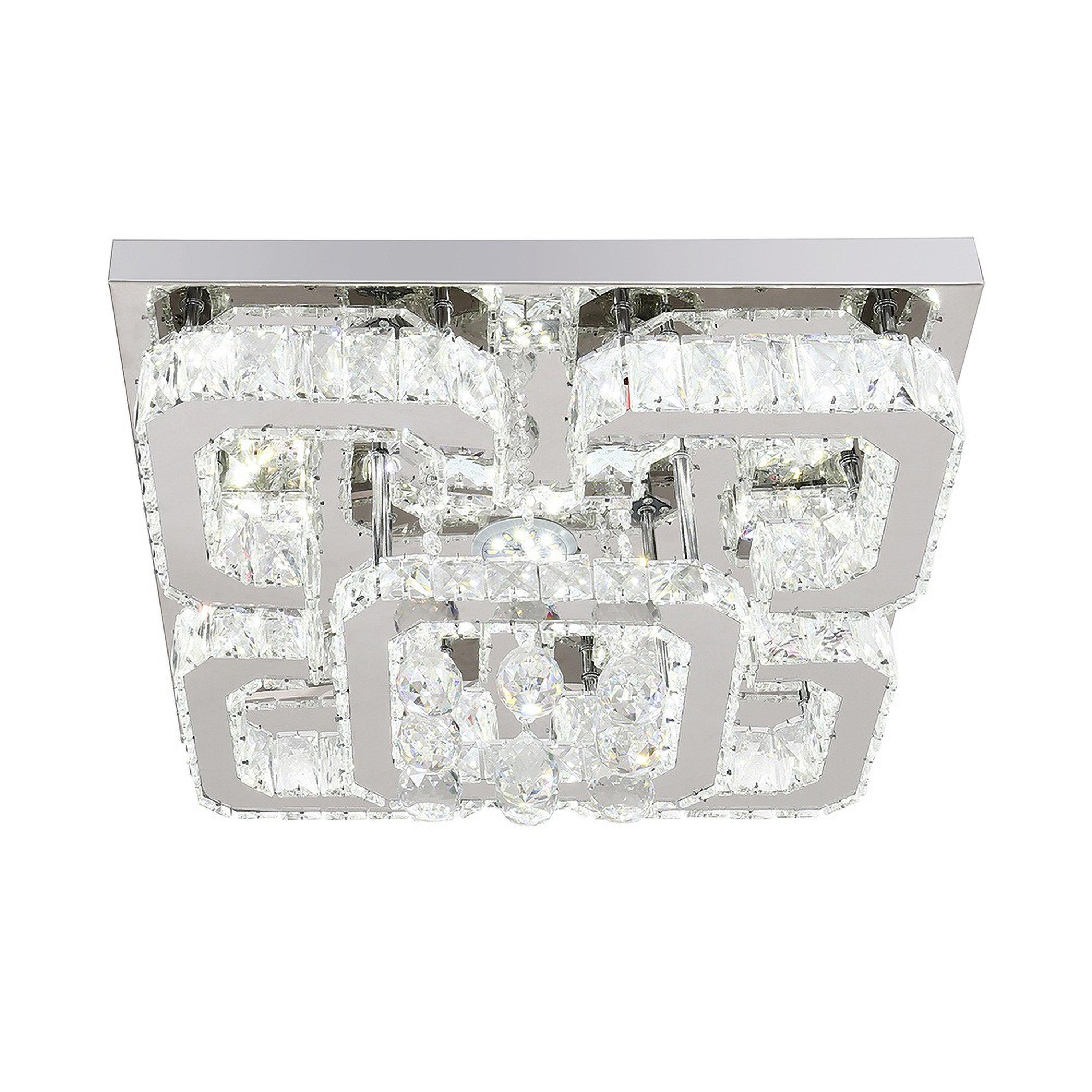 White - Kabinet UK - 5-Square Overlap Crystal LED Ceiling Light - 3
