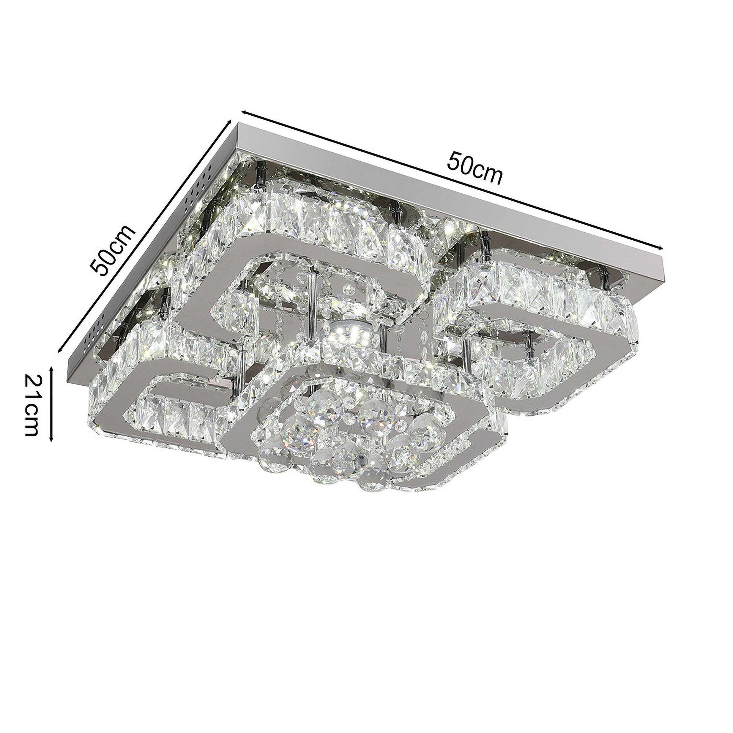 White - Kabinet UK - 5-Square Overlap Crystal LED Ceiling Light - 5