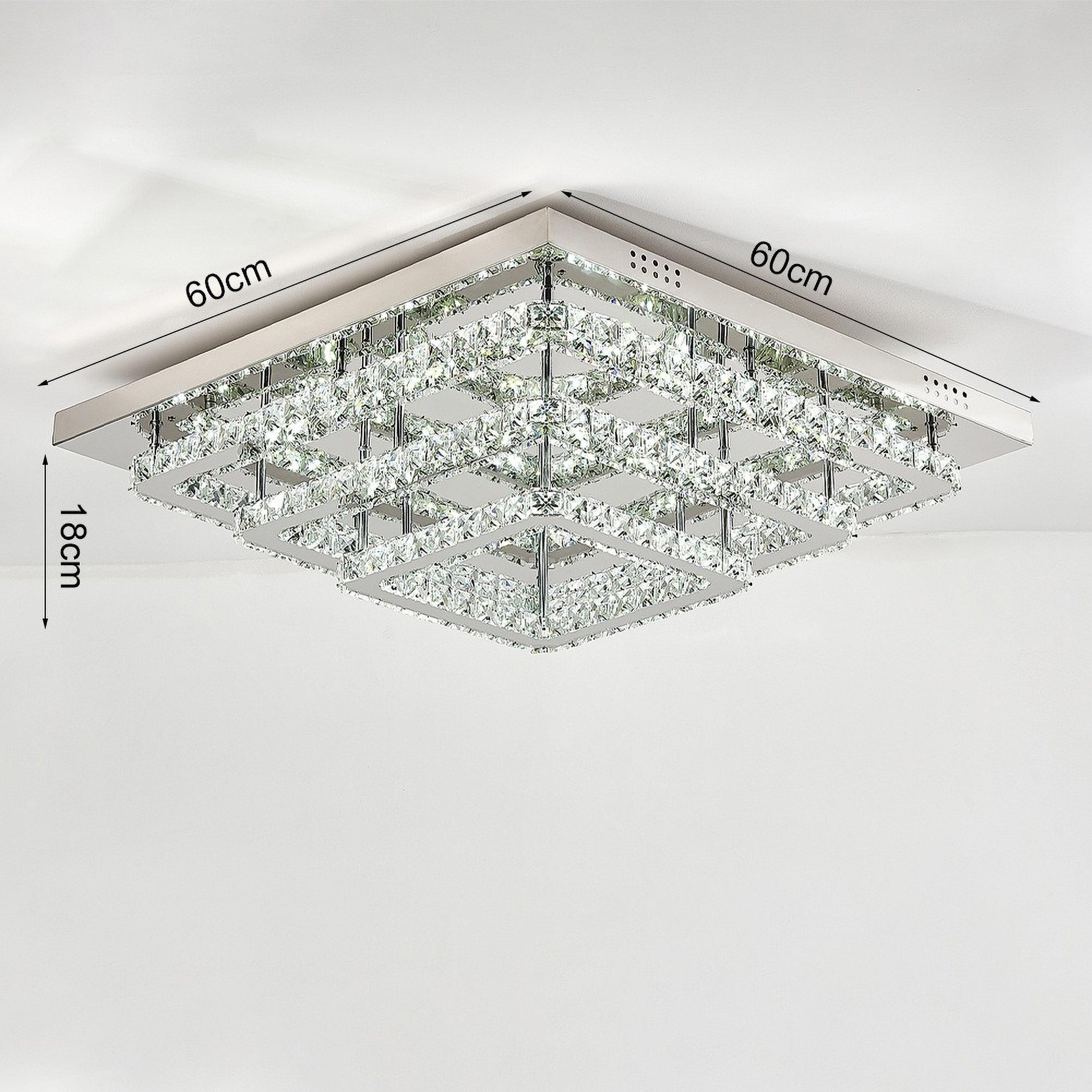 White - Kabinet UK - 3-Tier Square Crystal LED Ceiling Light - 5