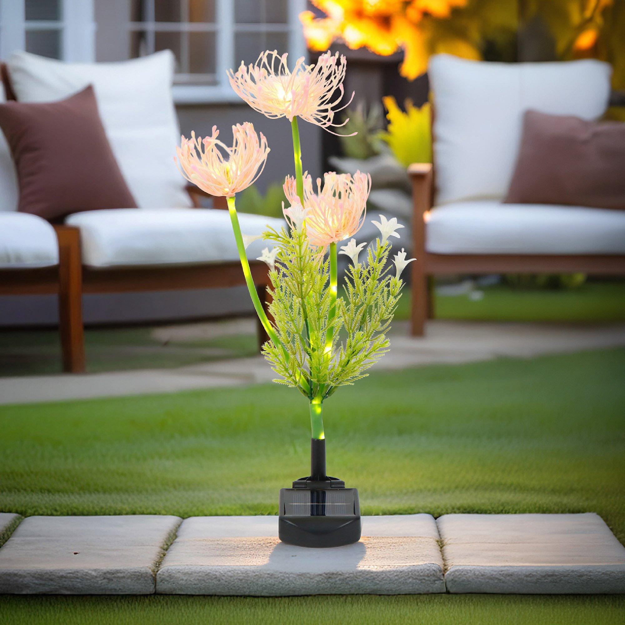 Green - Streetwize - Spider Lily Solar Lights-Bold & Beautiful 3Flowers - 1