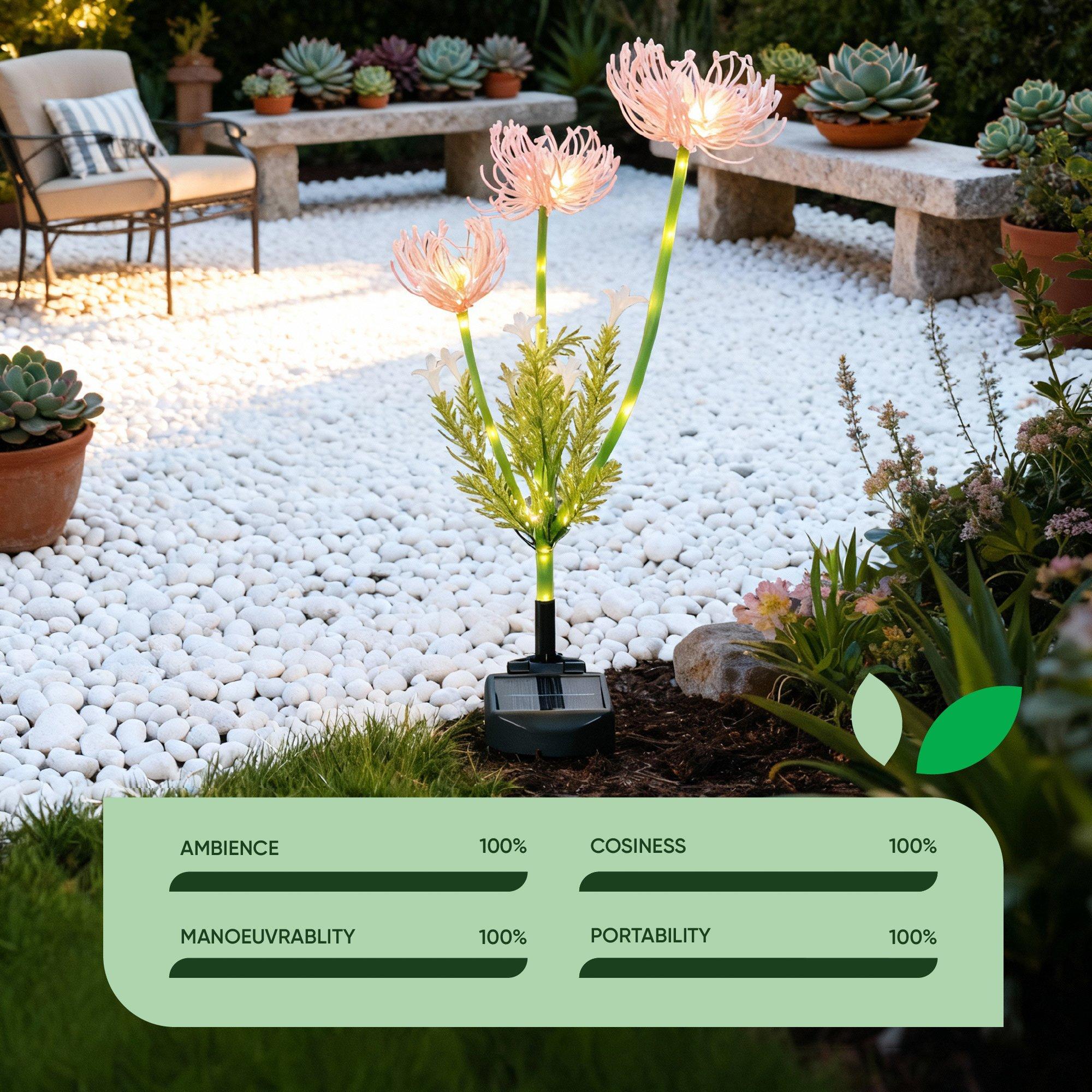 Green - Streetwize - Spider Lily Solar Lights-Bold & Beautiful 3Flowers - 6