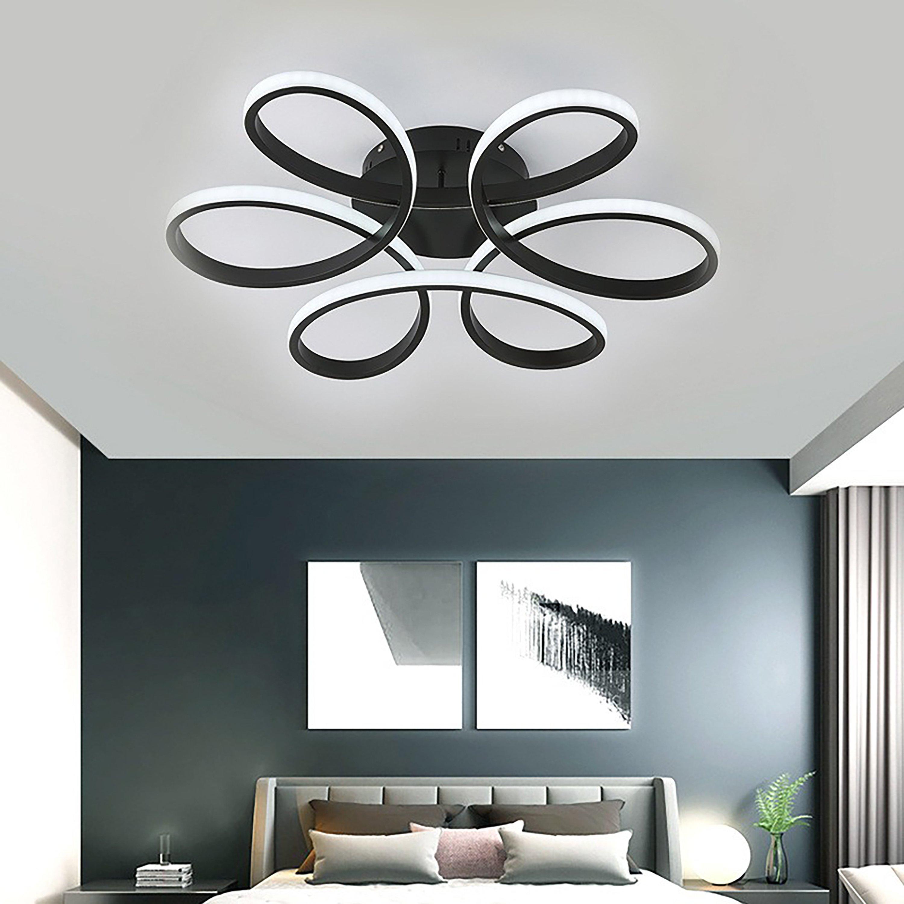 Kabinet Uk  Petal Semi-Flush Led Ceiling Light 58Cm - Black