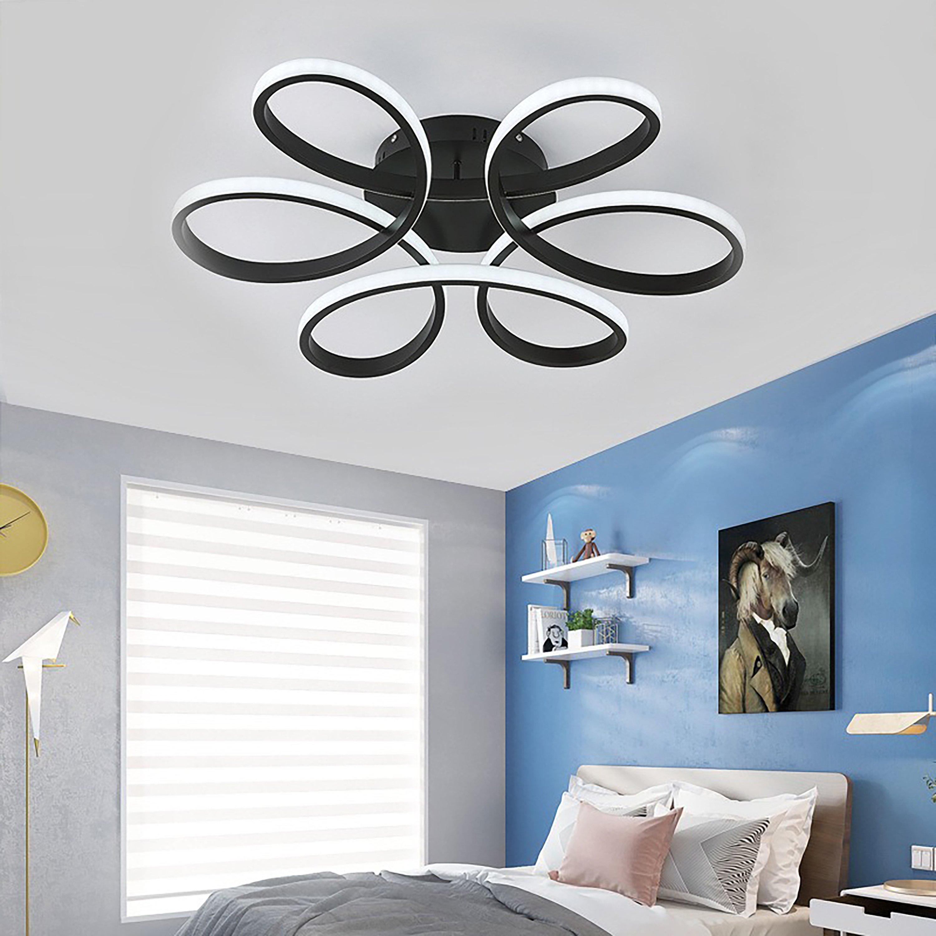 Black - Kabinet UK - Petal Semi-Flush LED Ceiling Light 58cm - 2