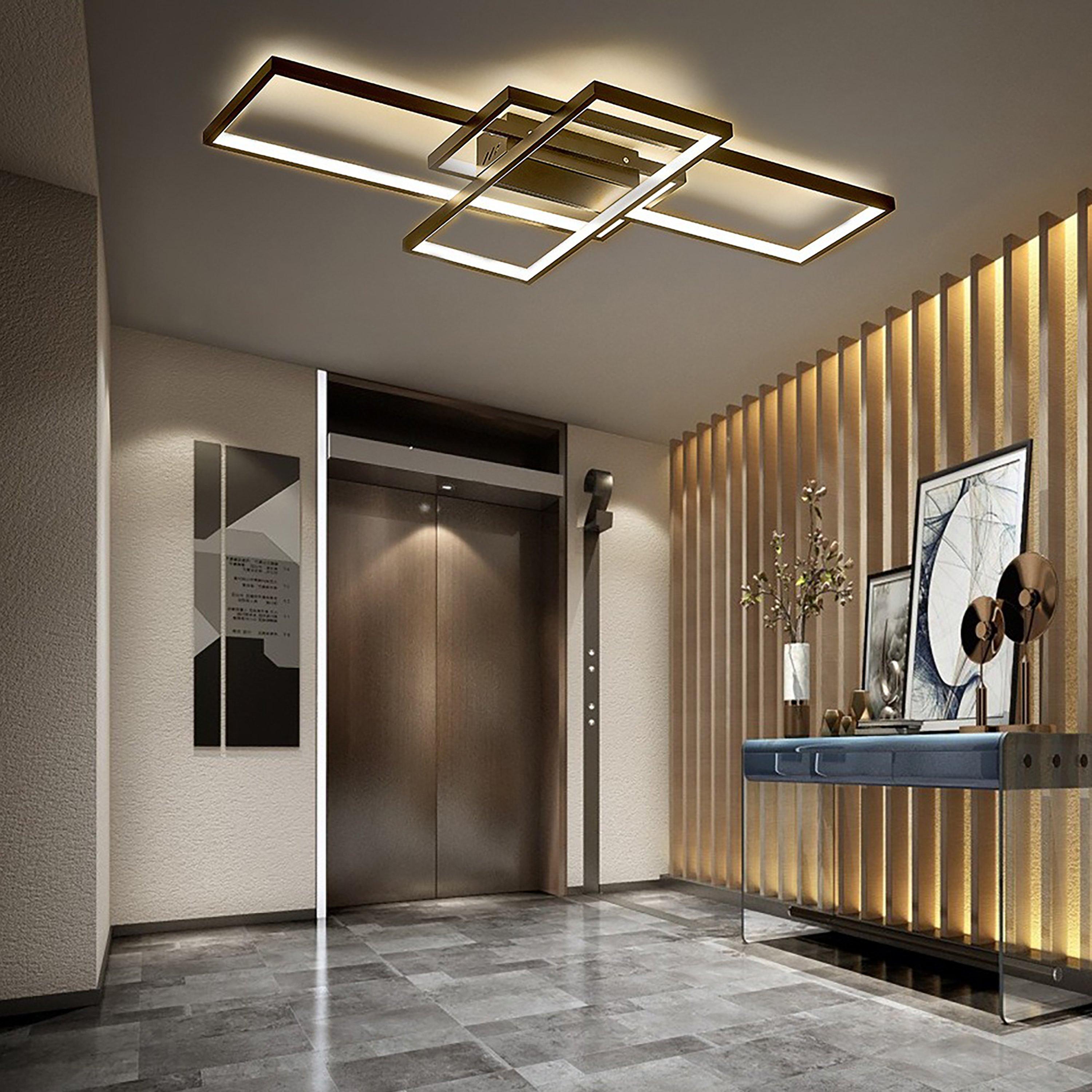 Black - Kabinet UK - 3-Rectangular Overlap LED Ceiling Light 110cm - 1