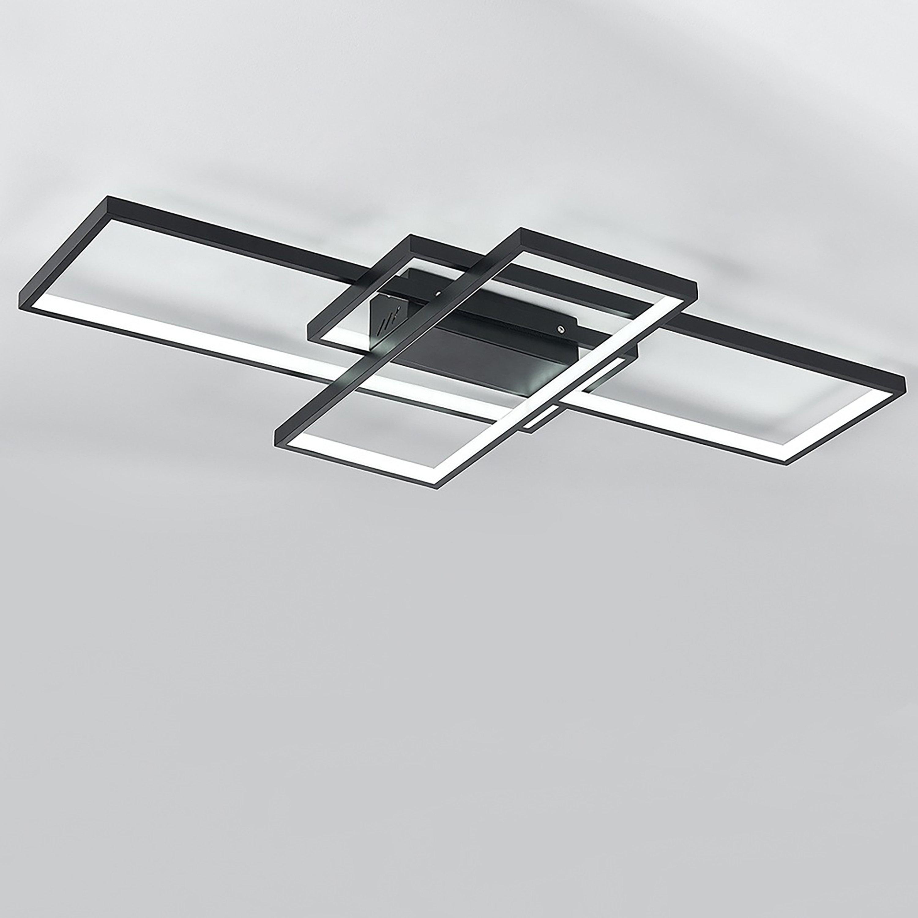 Black - Kabinet UK - 3-Rectangular Overlap LED Ceiling Light 110cm - 3