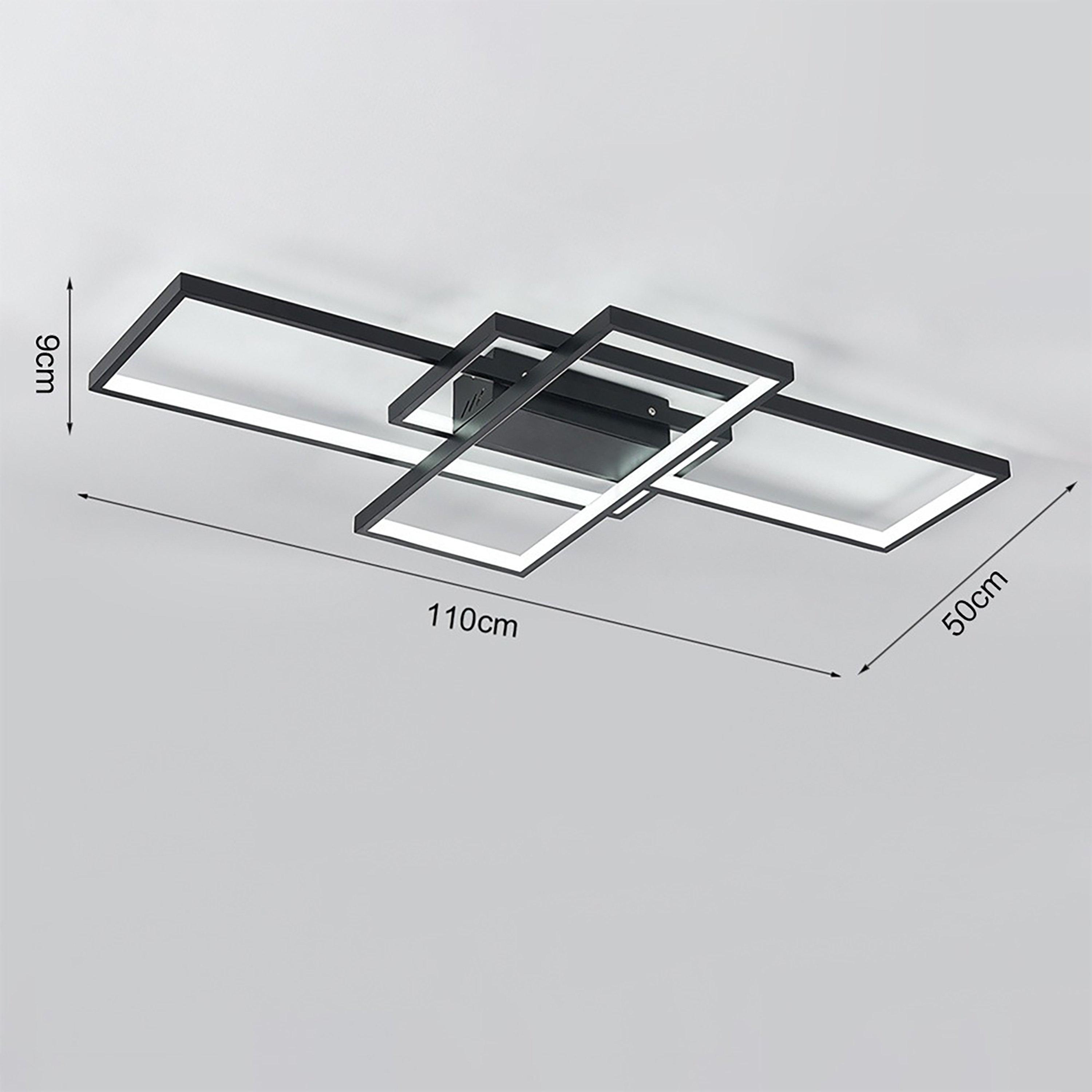 Black - Kabinet UK - 3-Rectangular Overlap LED Ceiling Light 110cm - 4