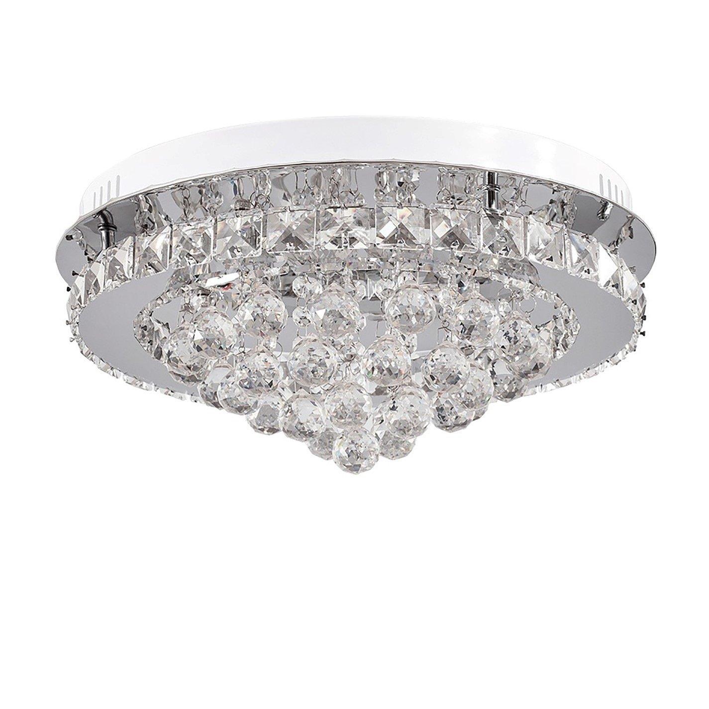 White - Kabinet UK - Round LED Ceiling Light with Crystal Pendant - 4