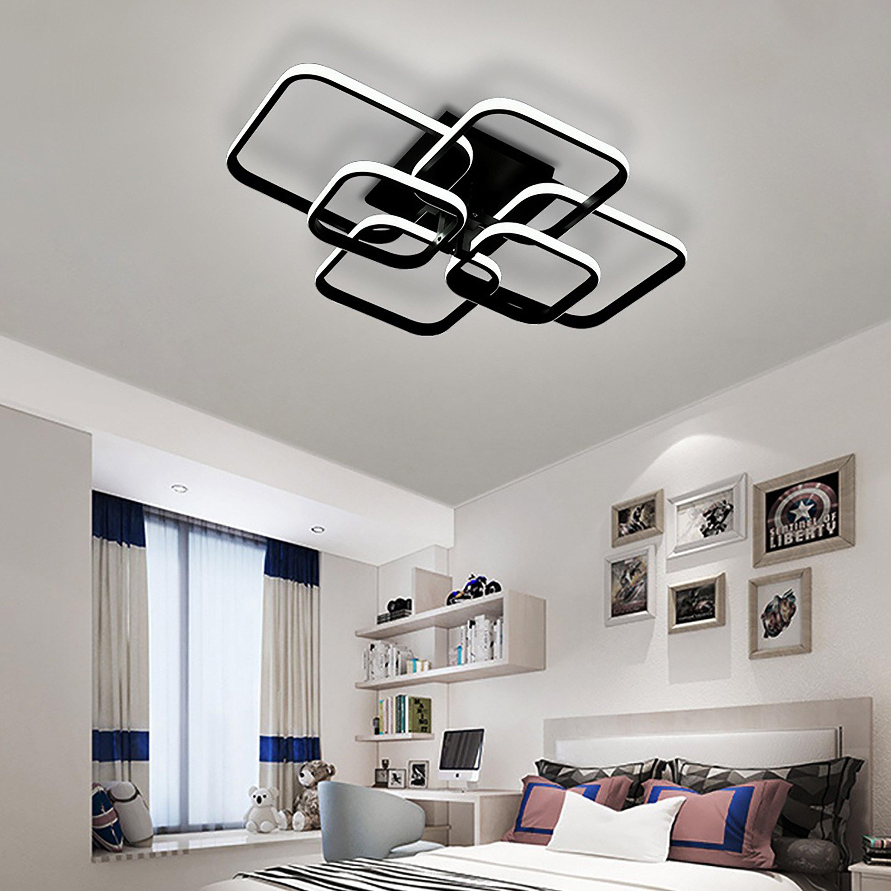 Black - Kabinet UK - 6-Square Overlap LED Ceiling Light Black - 1