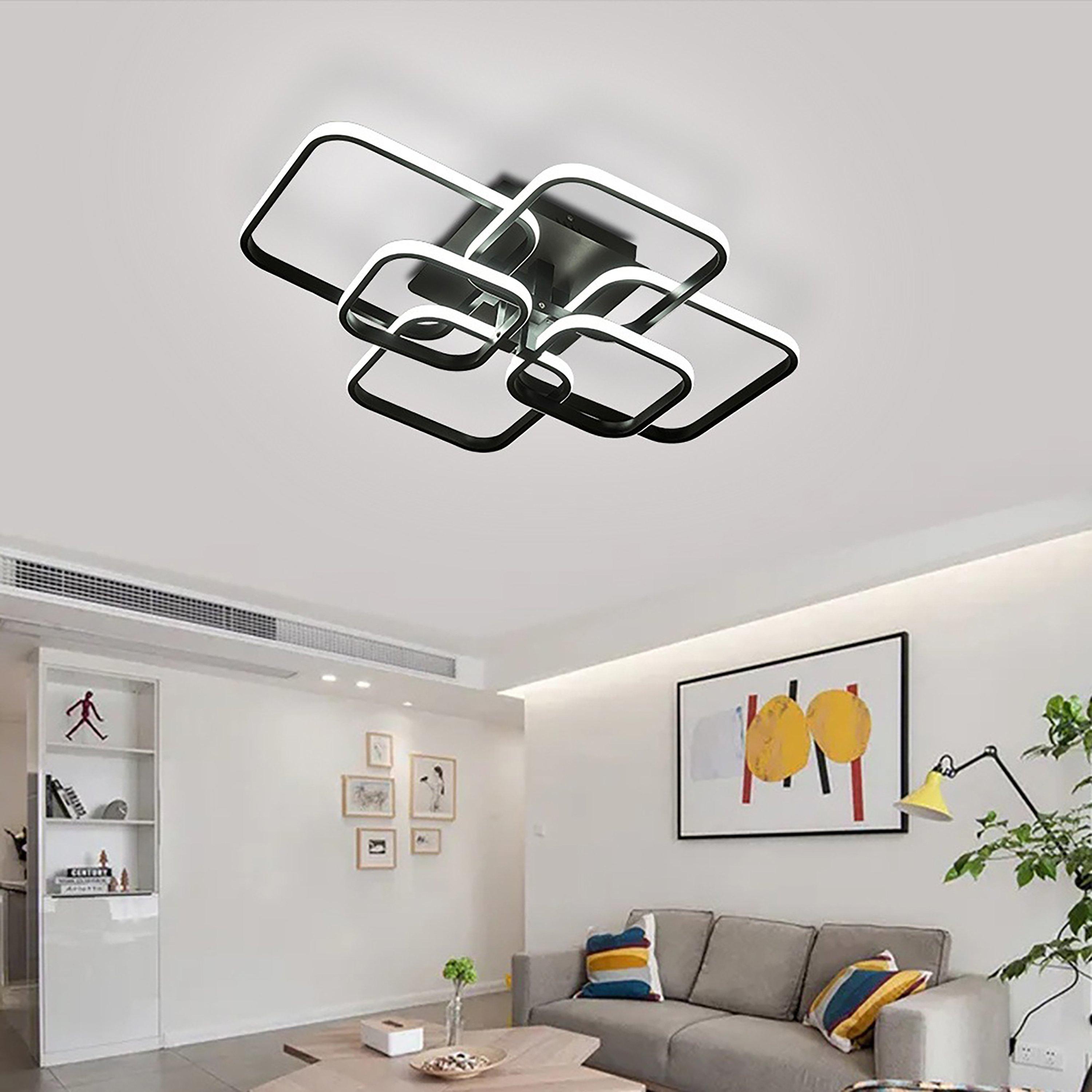 Black - Kabinet UK - 6-Square Overlap LED Ceiling Light Black - 2