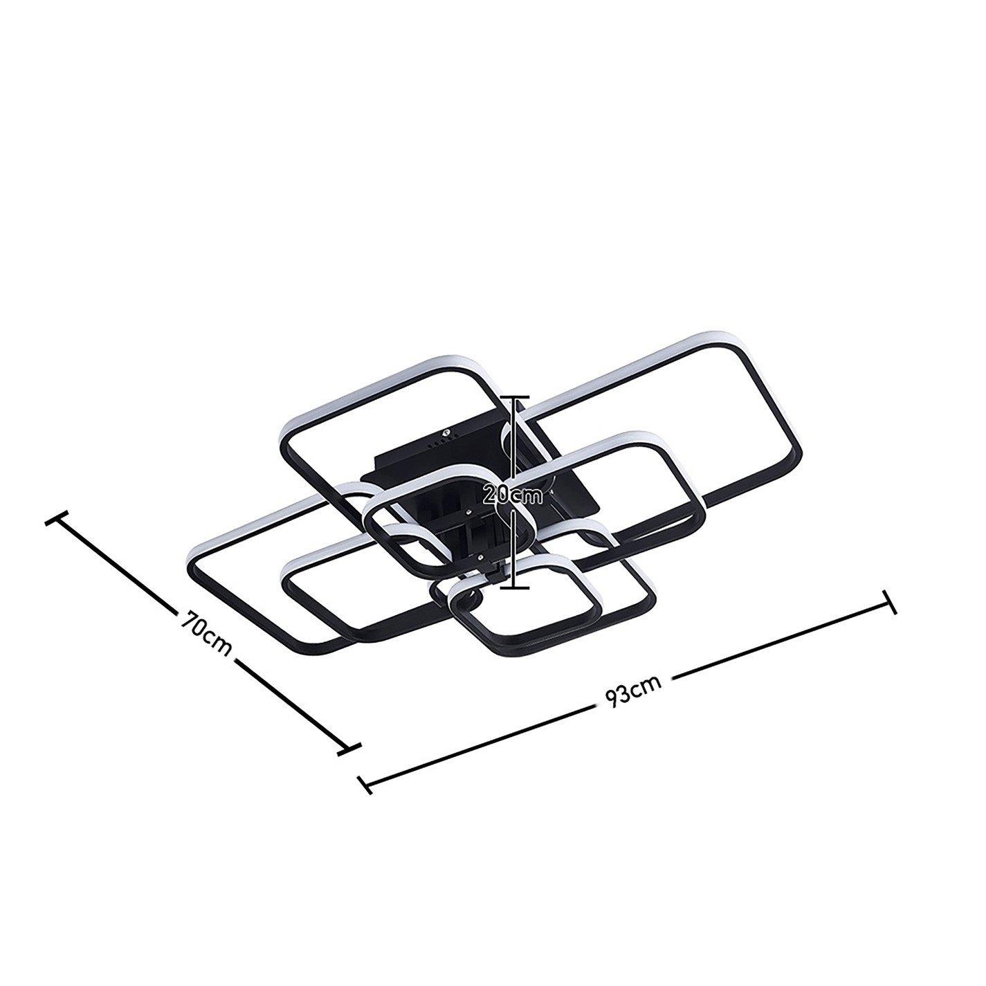 Black - Kabinet UK - 8-Square Overlap LED Ceiling Light Black - 5