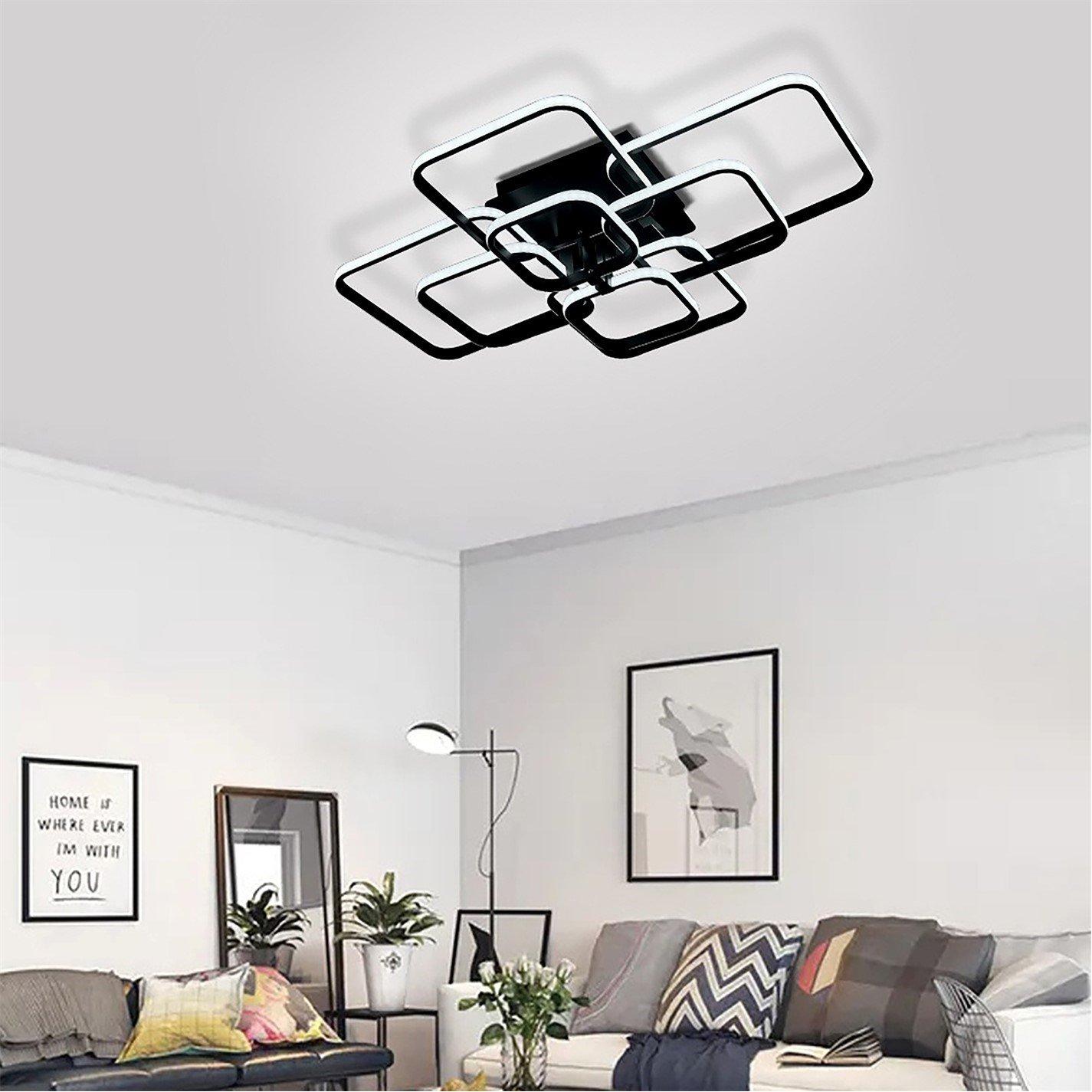 Black - Kabinet UK - 8-Square Overlap LED Ceiling Light Black - 6
