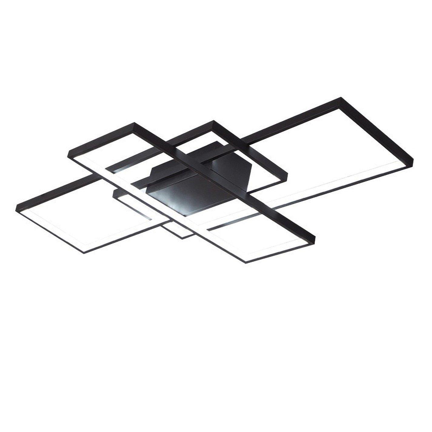 Black - Kabinet UK - 3-Rectangular Overlap LED Ceiling Light 90cm - 4