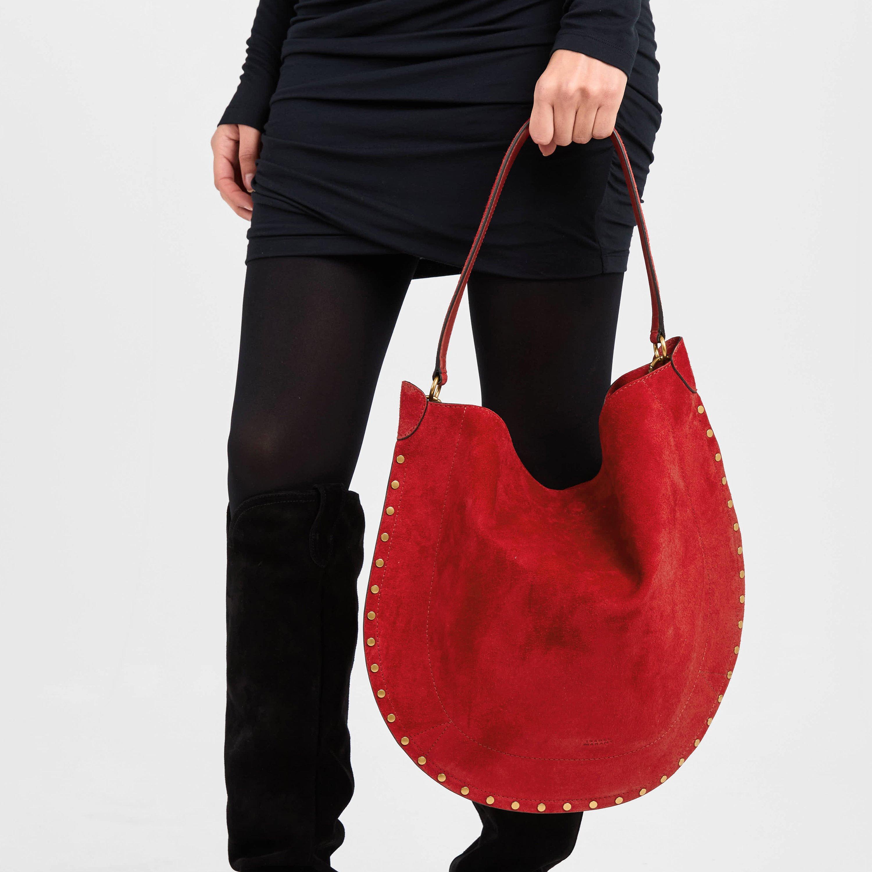 Scarlt Red 70SR - Isabel Marant - Women's Oskan Soft Hobo Bag - 3