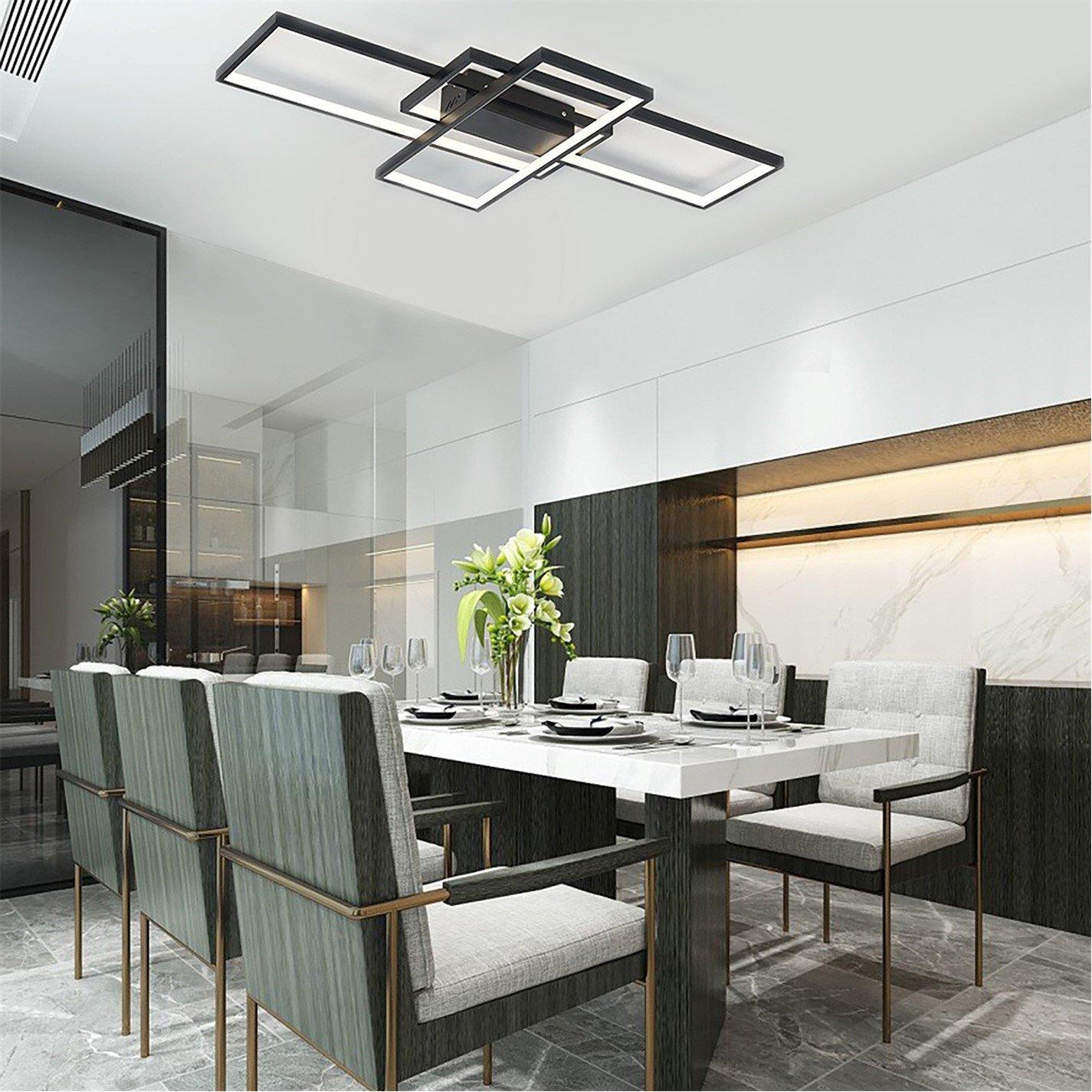 Black - Kabinet UK - 3-Rectangular Overlap Adjustable LED Ceiling Light - 1