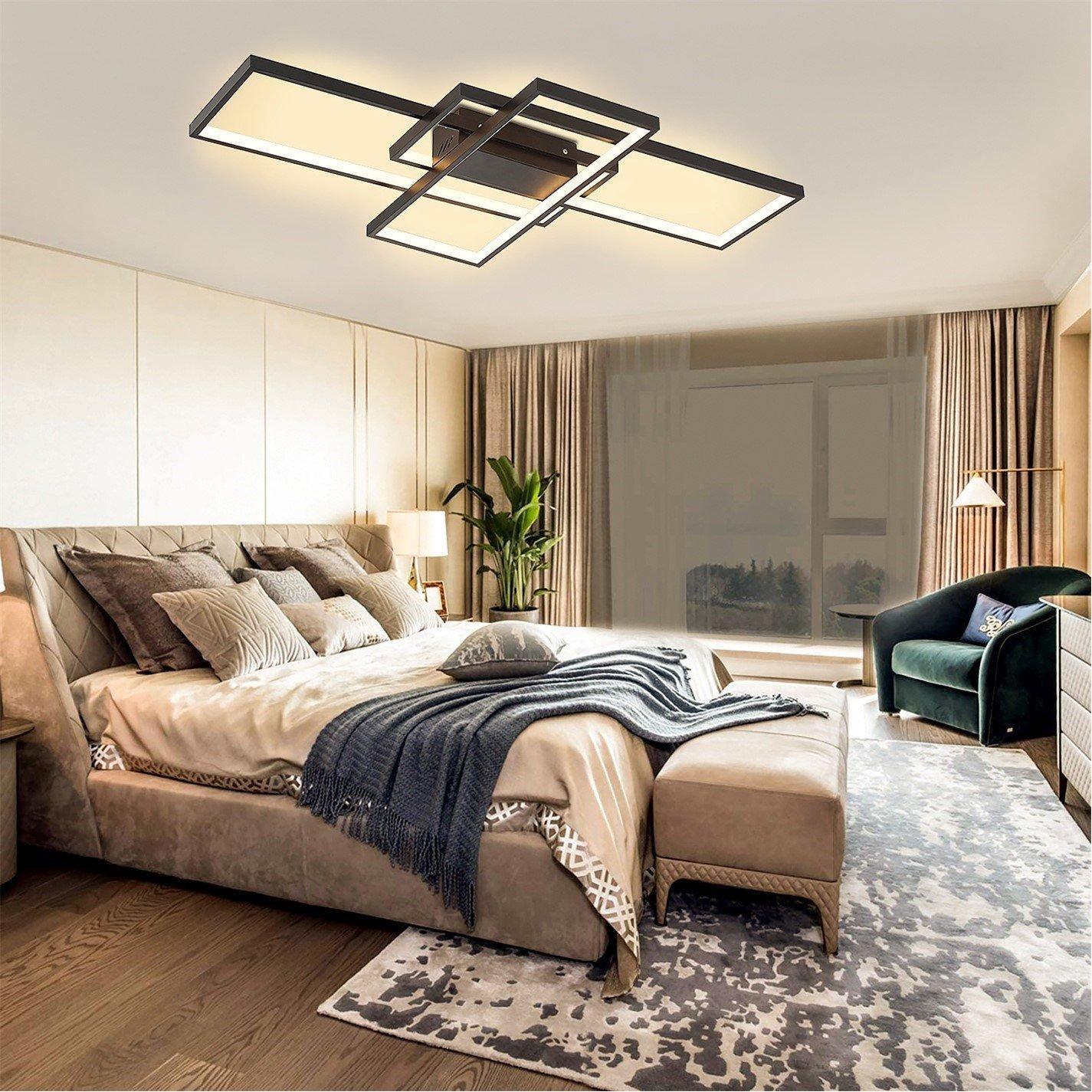 Black - Kabinet UK - 3-Rectangular Overlap Adjustable LED Ceiling Light - 2