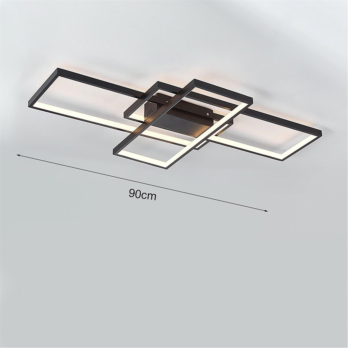 Black - Kabinet UK - 3-Rectangular Overlap Adjustable LED Ceiling Light - 5