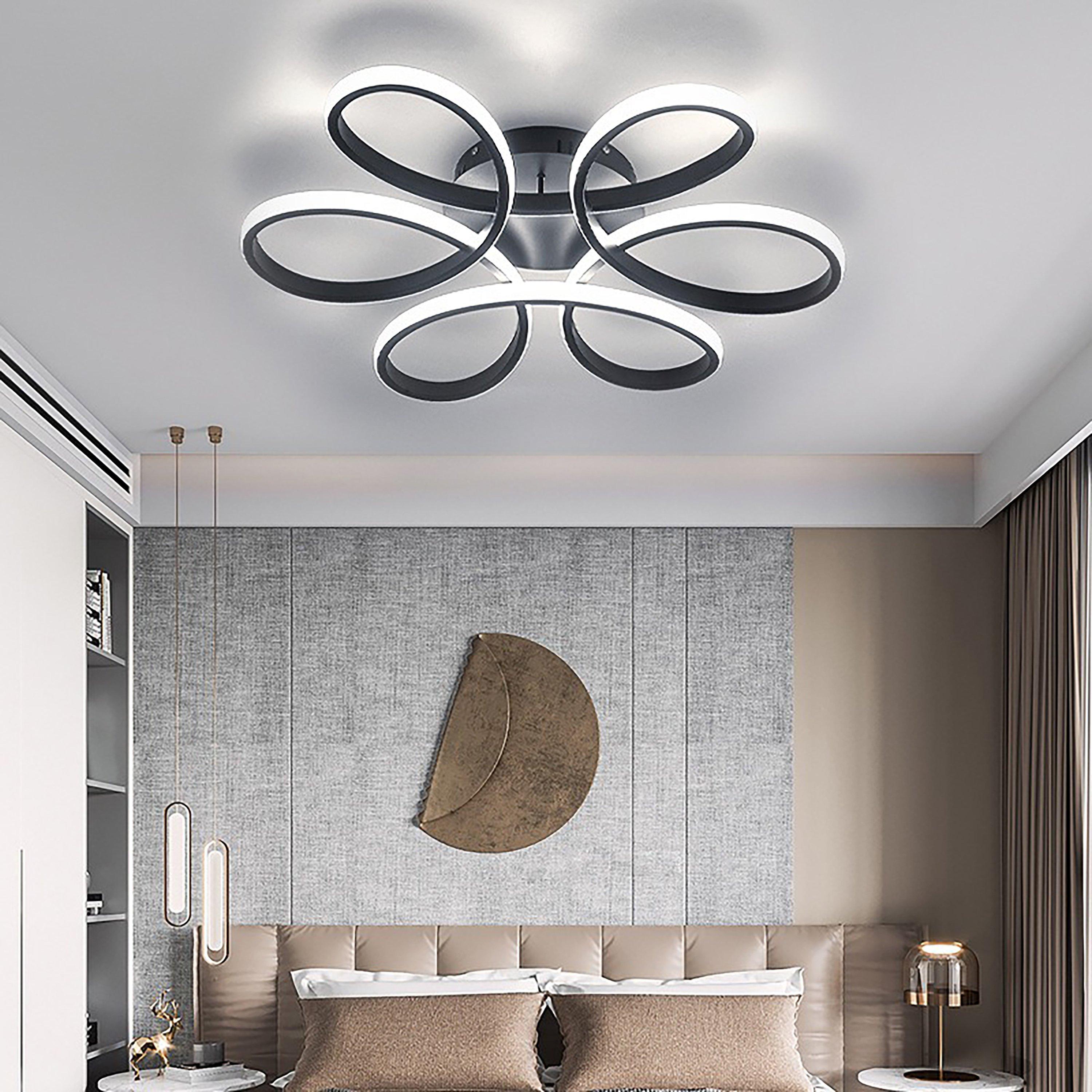Kabinet Uk  Petal Semi-Flush Adjustable Led Ceiling Light - Black