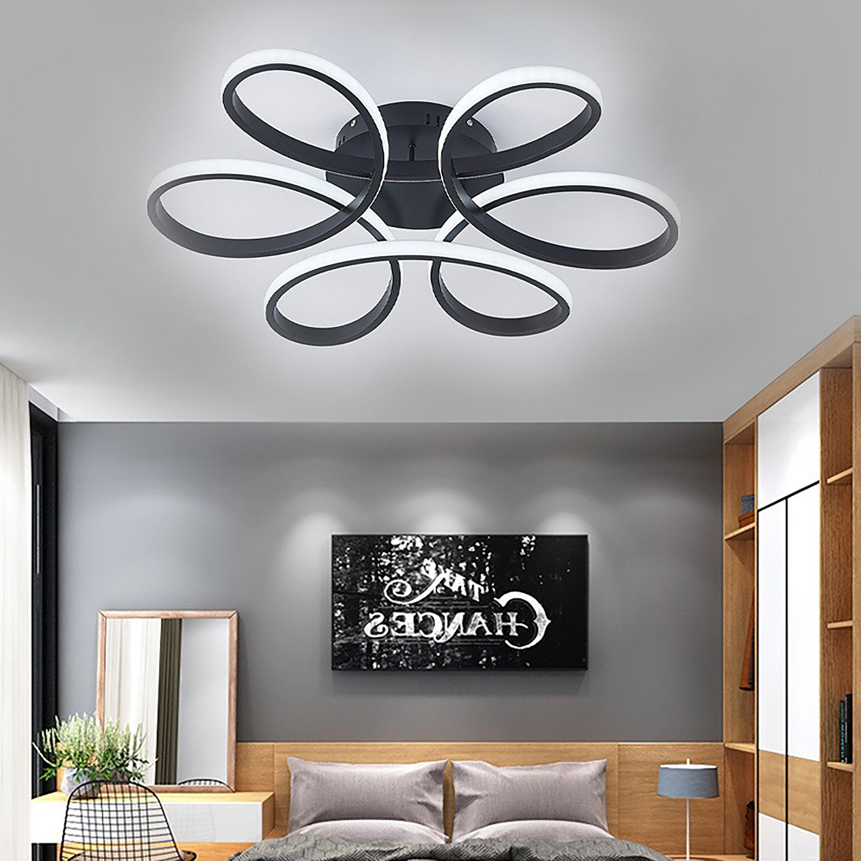 Black - Kabinet UK - Petal Semi-Flush Adjustable LED Ceiling Light - 2