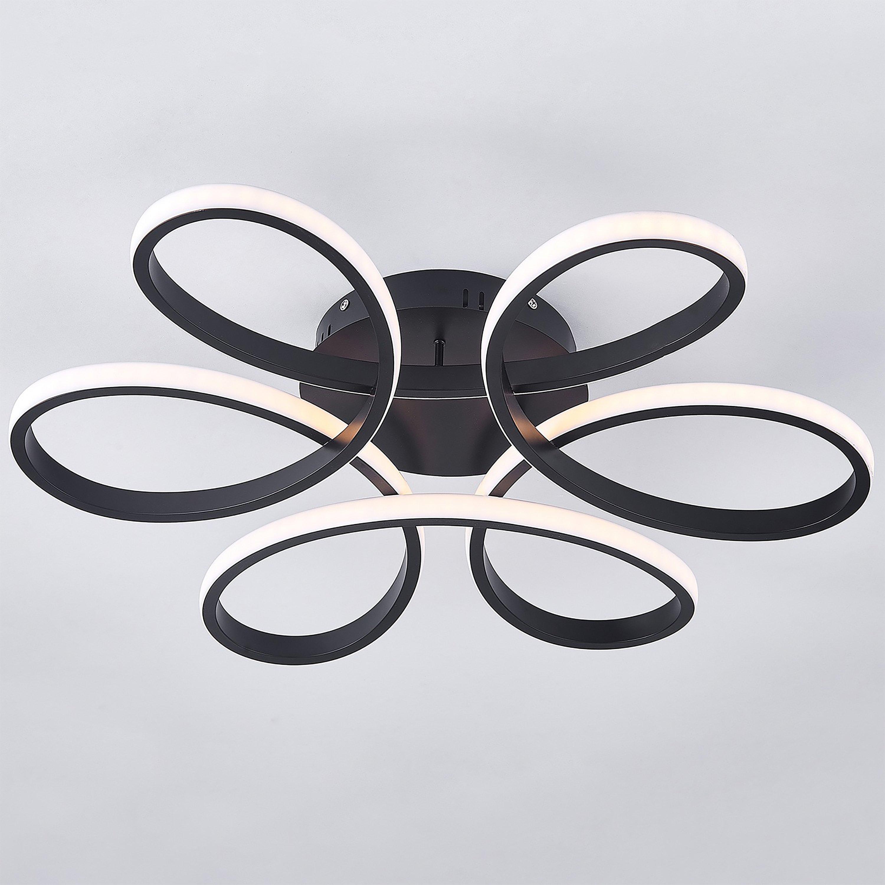 Black - Kabinet UK - Petal Semi-Flush Adjustable LED Ceiling Light - 3