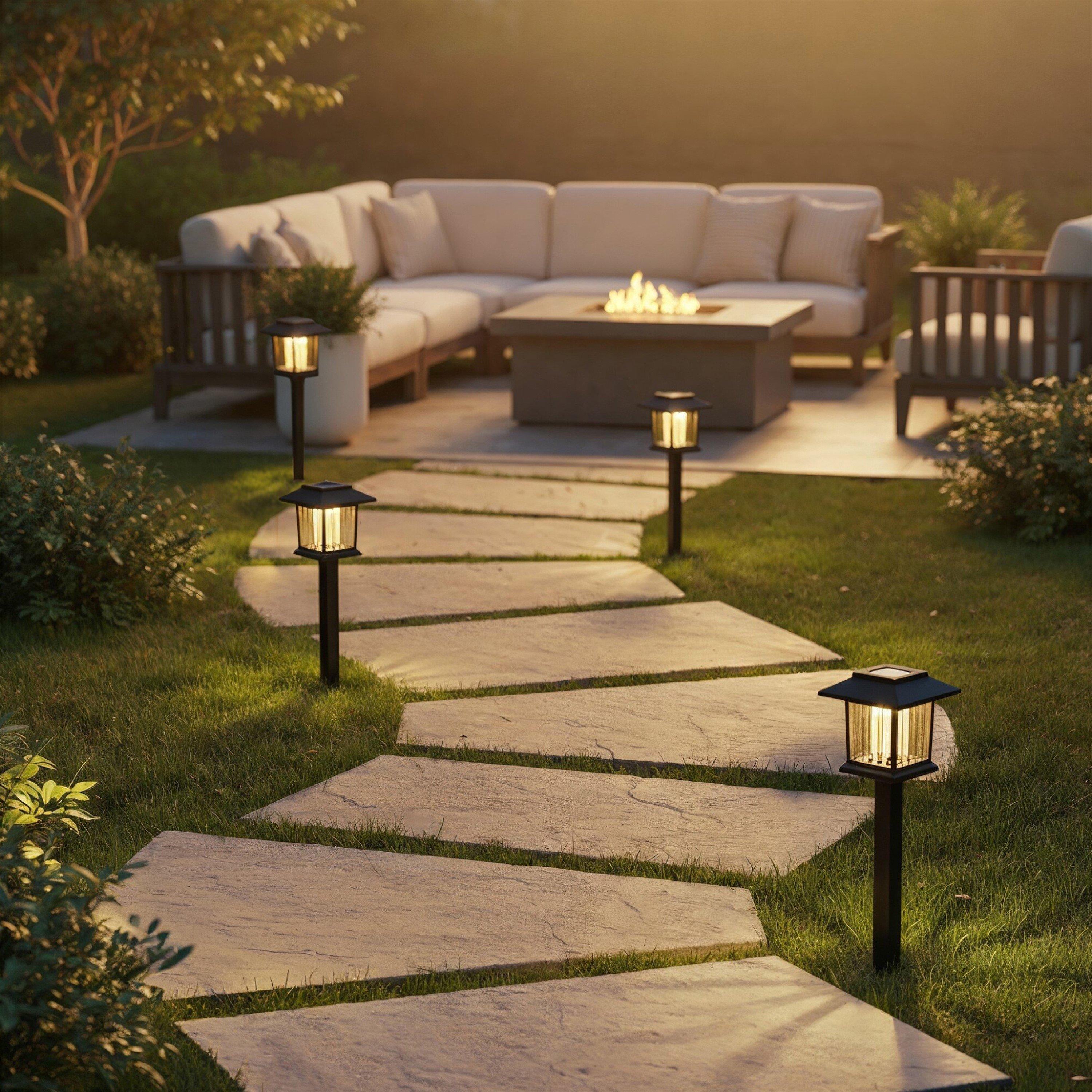 Black - Streetwize - Illuminated Path Solar Stakes - 6-Pack - 1