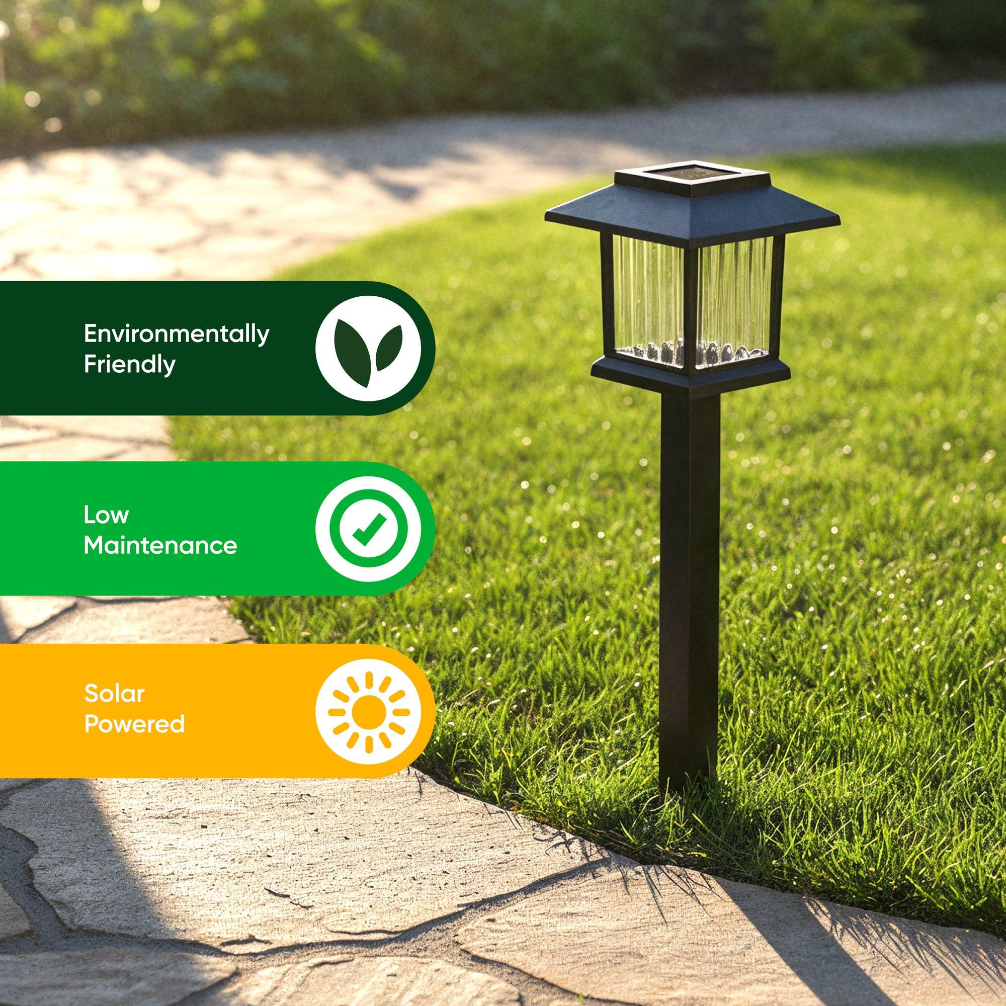 Black - Streetwize - Illuminated Path Solar Stakes - 6-Pack - 7