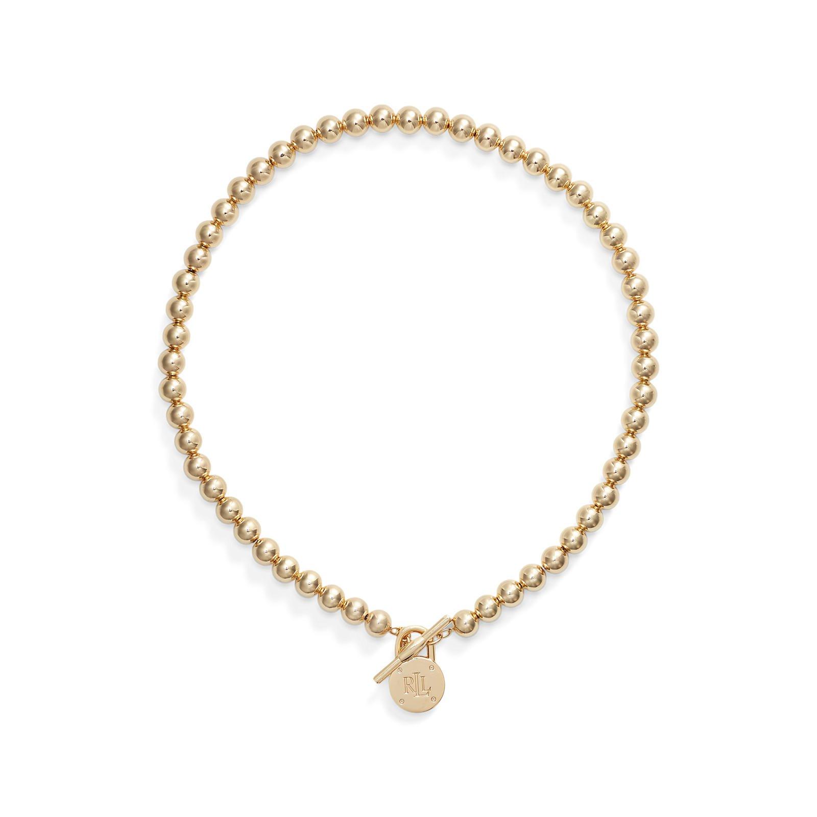 Gold - Lauren by Ralph Lauren - Lauren Ralph Lauren Gold Padlock Logo Necklace - 1