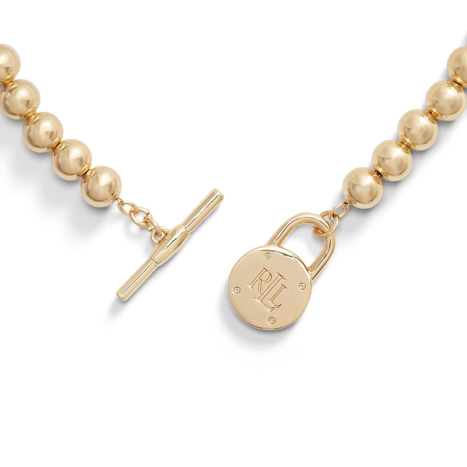 Gold - Ralph Lauren - Lauren Ralph Lauren Gold Padlock Logo Necklace - 2