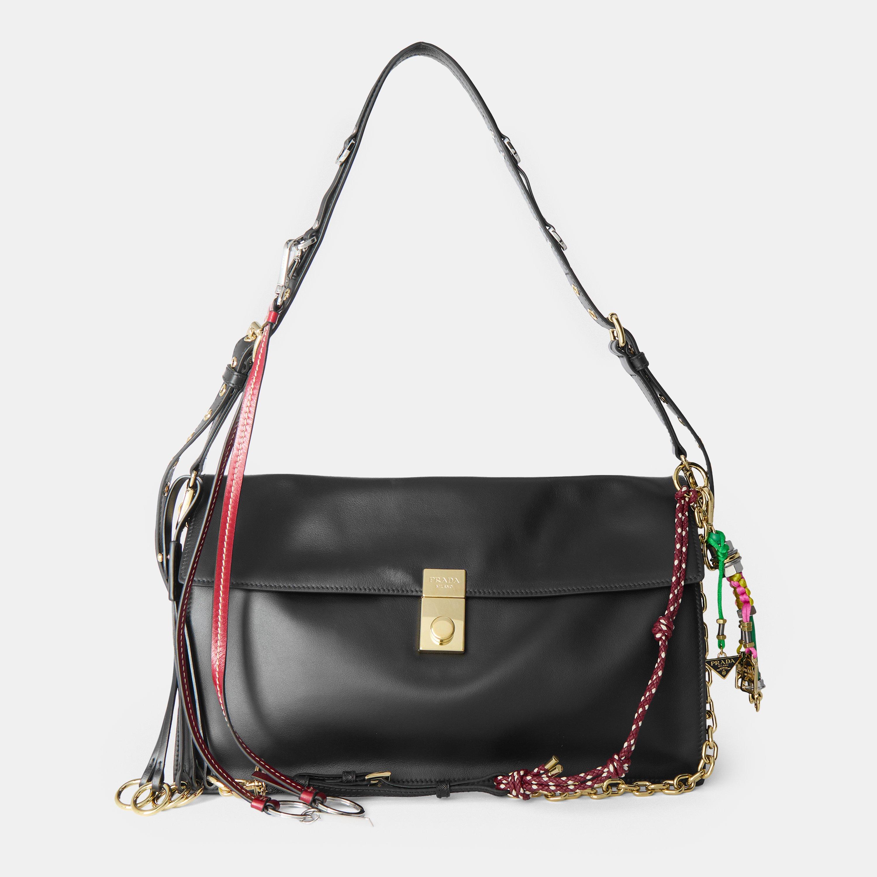 Prada Soft Sound Large Leather Handbag - Nero