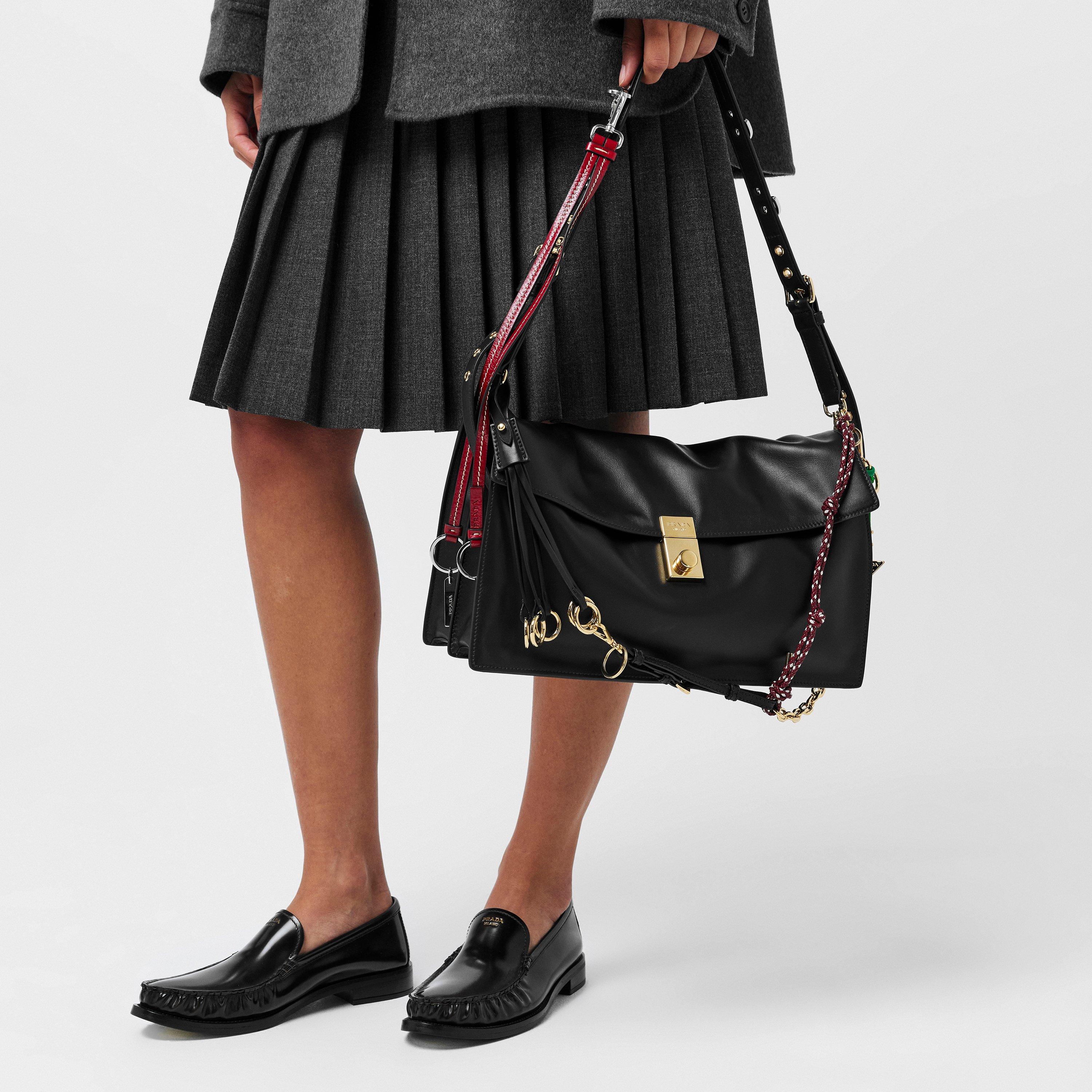 Nero - Prada - Soft Sound Large Leather Handbag - 3