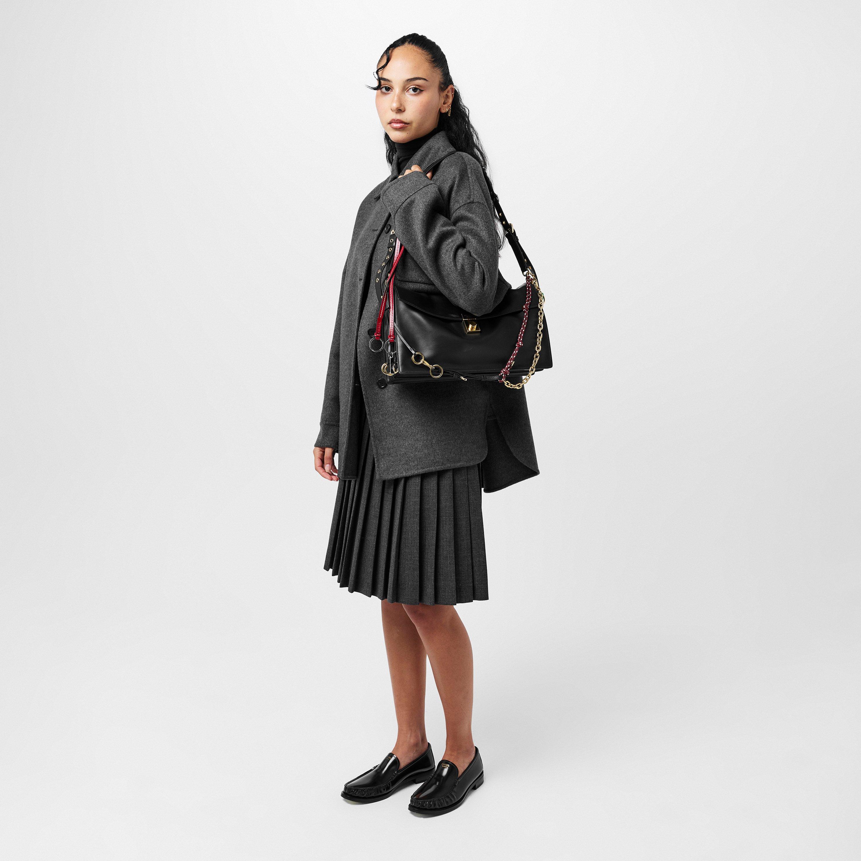 Nero - Prada - Soft Sound Large Leather Handbag - 6