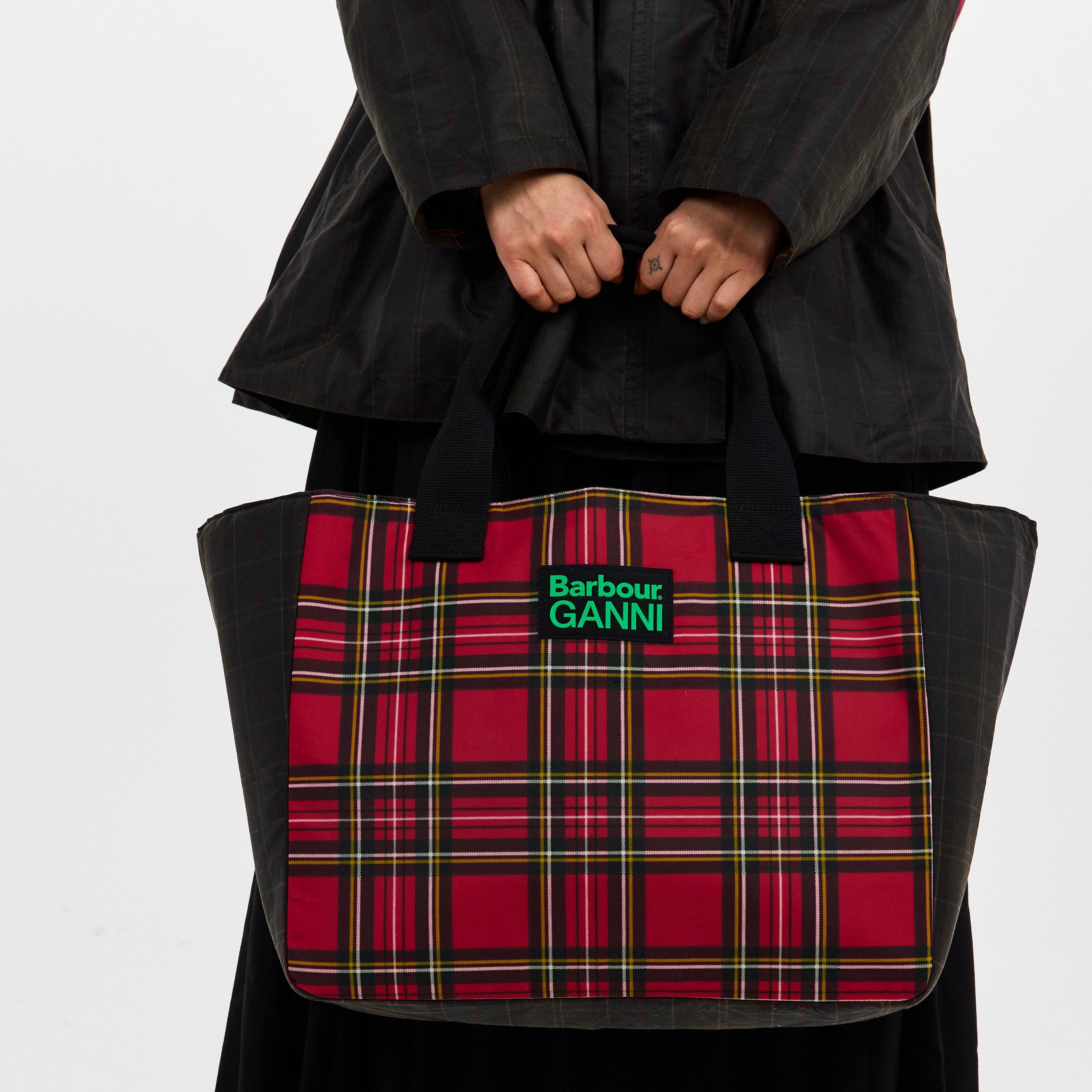 Tartan - Barbour x Ganni - Womens Waxed Tote Bag - 3