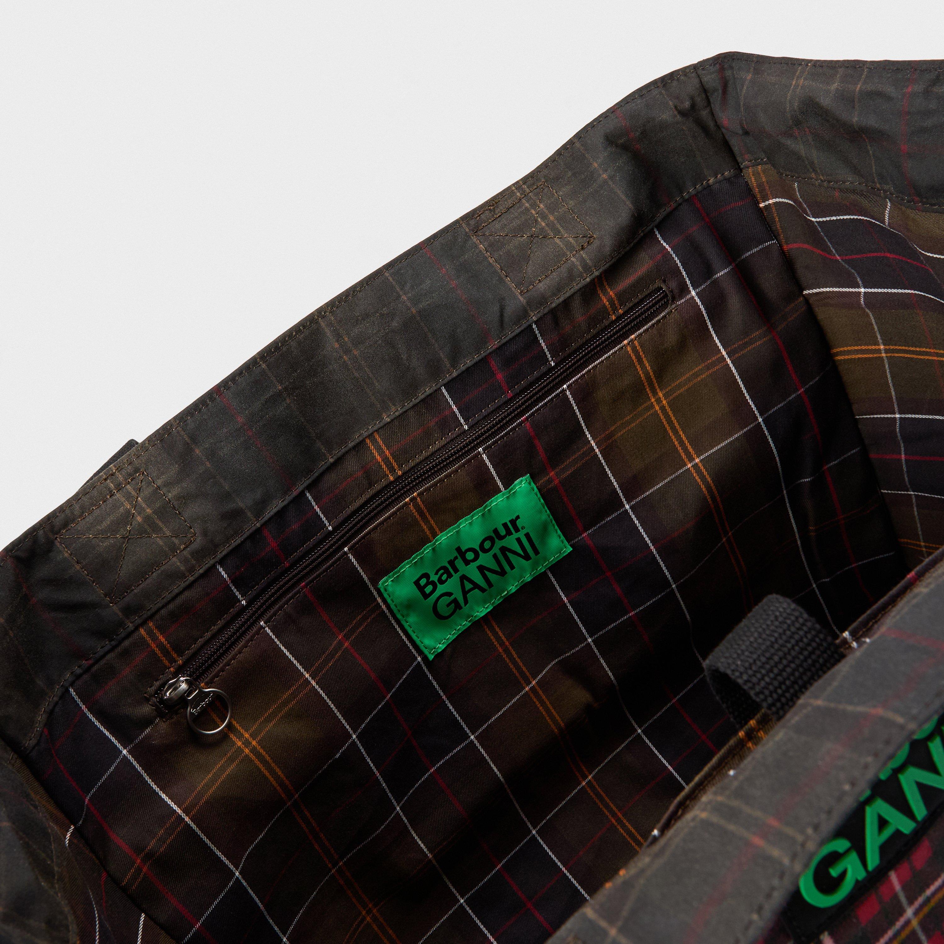 Tartan - Barbour x Ganni - Womens Waxed Tote Bag - 5