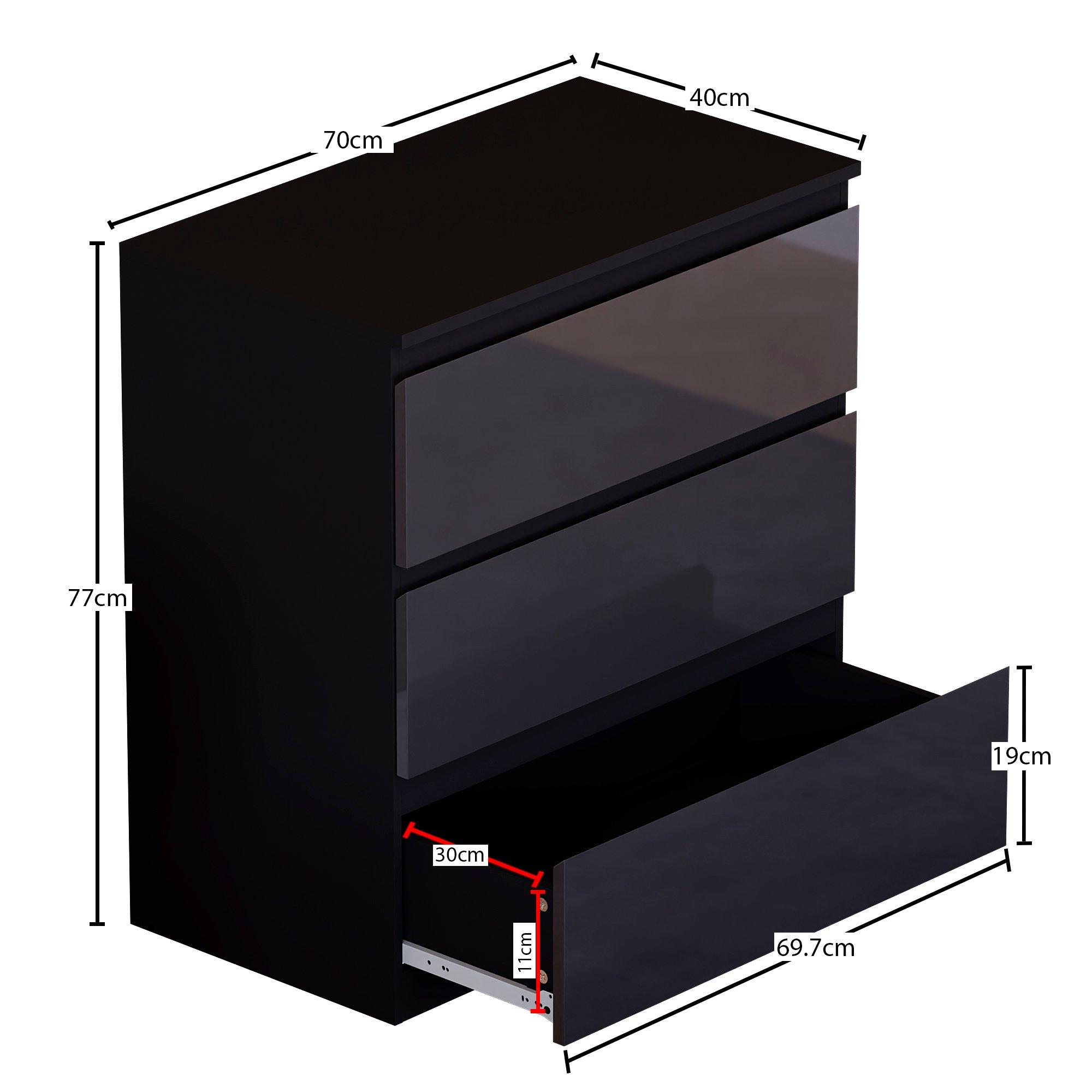 Black - Lassic - Vida Designs Glinton Gloss 4 Piece Bedroom Set 6 - 7