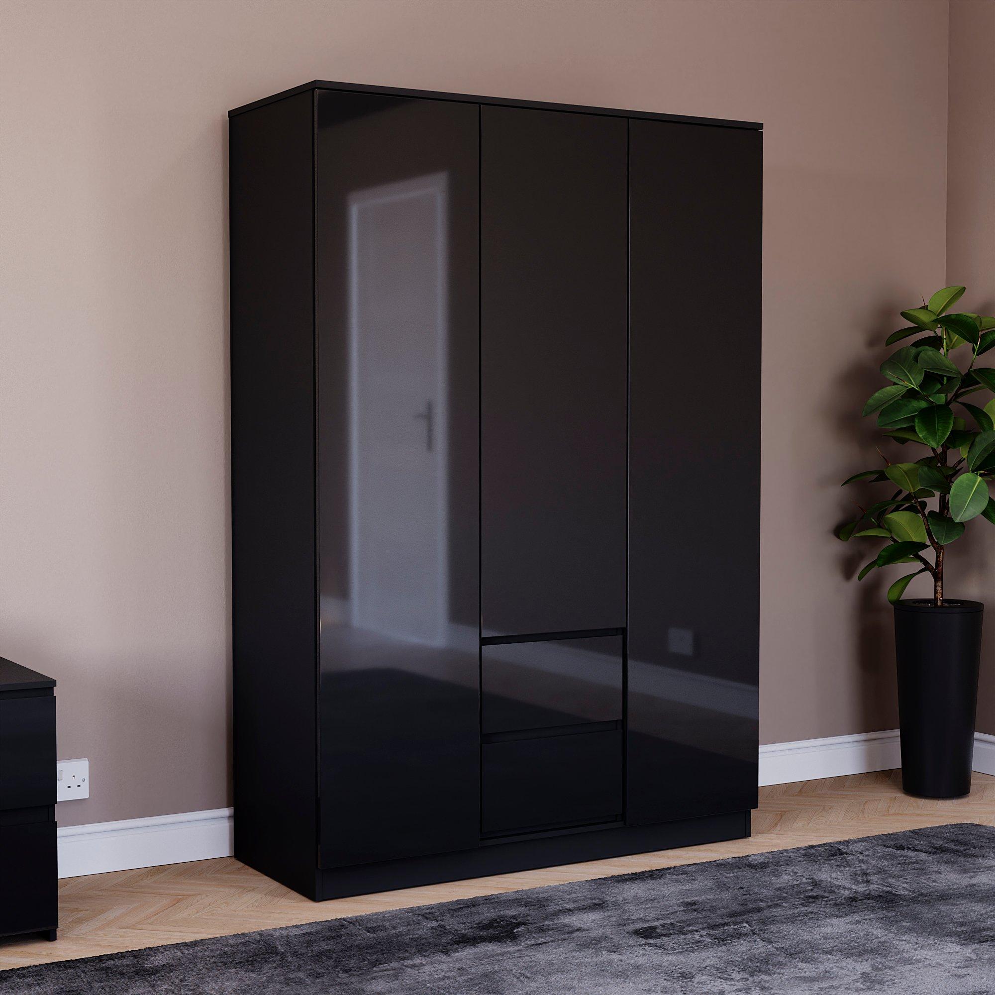 Black - Lassic - Vida Designs Glinton Gloss 4 Piece Bedroom Set 6 - 8