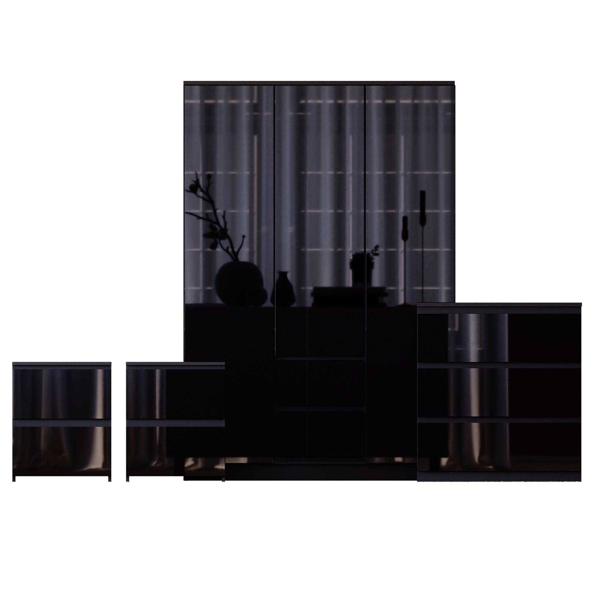 Black - Lassic - Vida Designs Glinton Gloss 4 Piece Bedroom Set 6 - 10