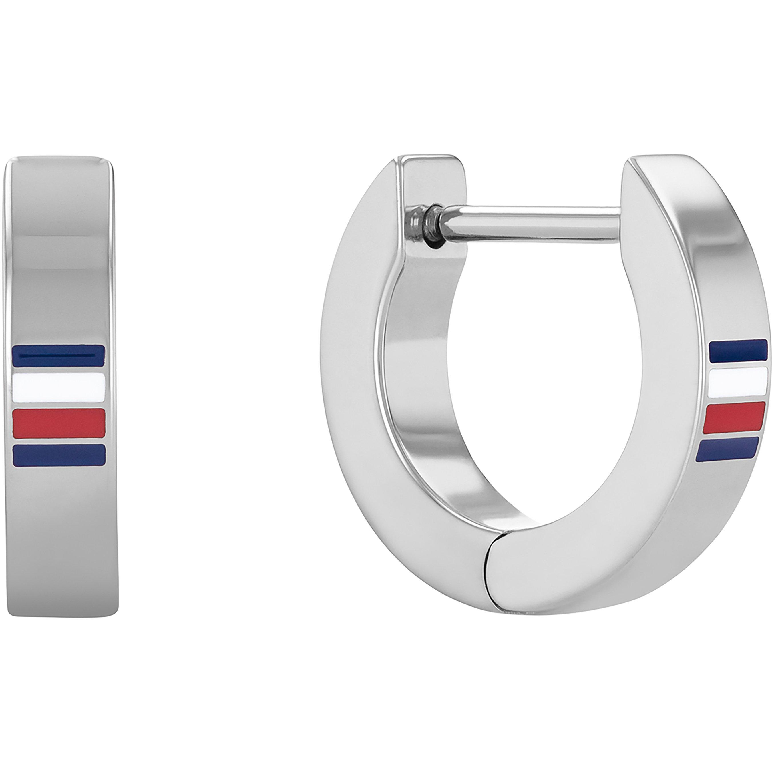 Silver - Tommy Hilfiger - Gents Tommy Hilfiger Stainless Steel Stripe Earrings - 1