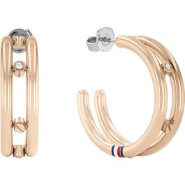 Tommy Hilfiger Ladies Tommy Hilfiger Carnation Gold Hoop Earrings