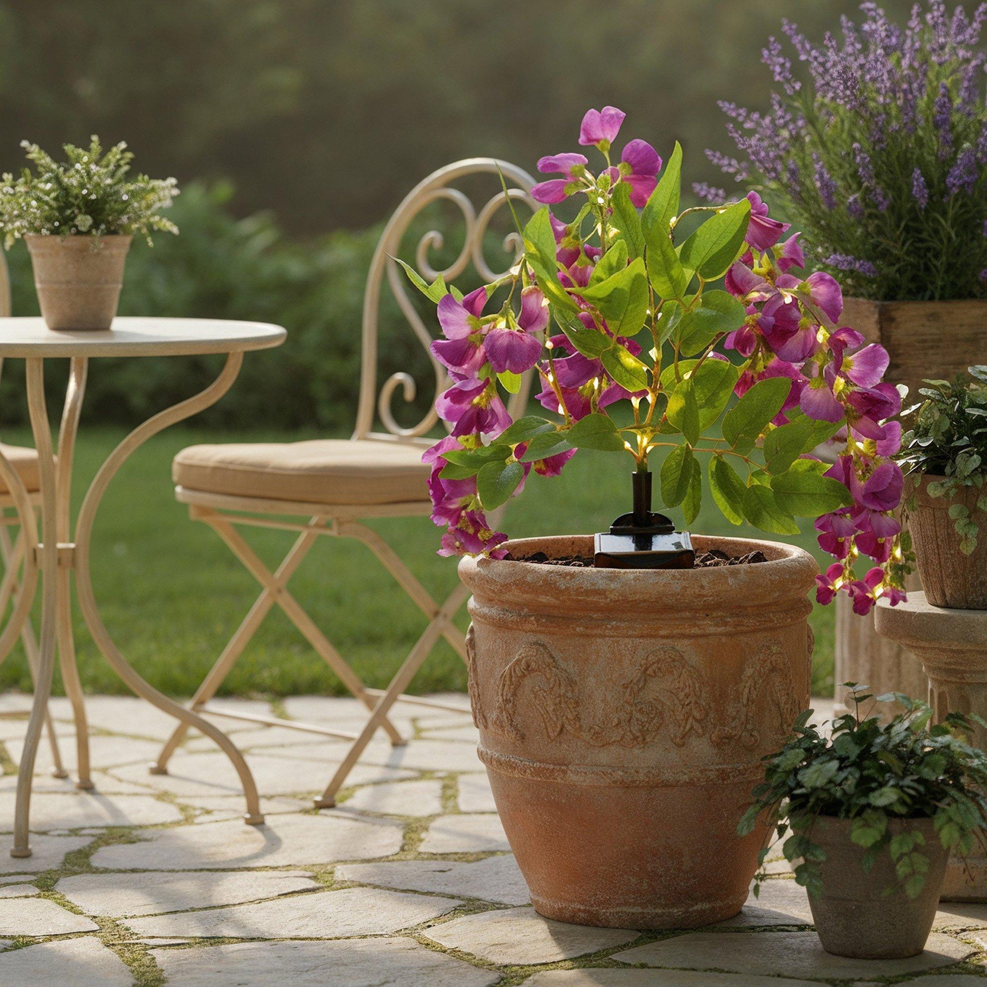 Multi - Streetwize - Wisteria Solar Lights - Stem with 4 Flowers - 1