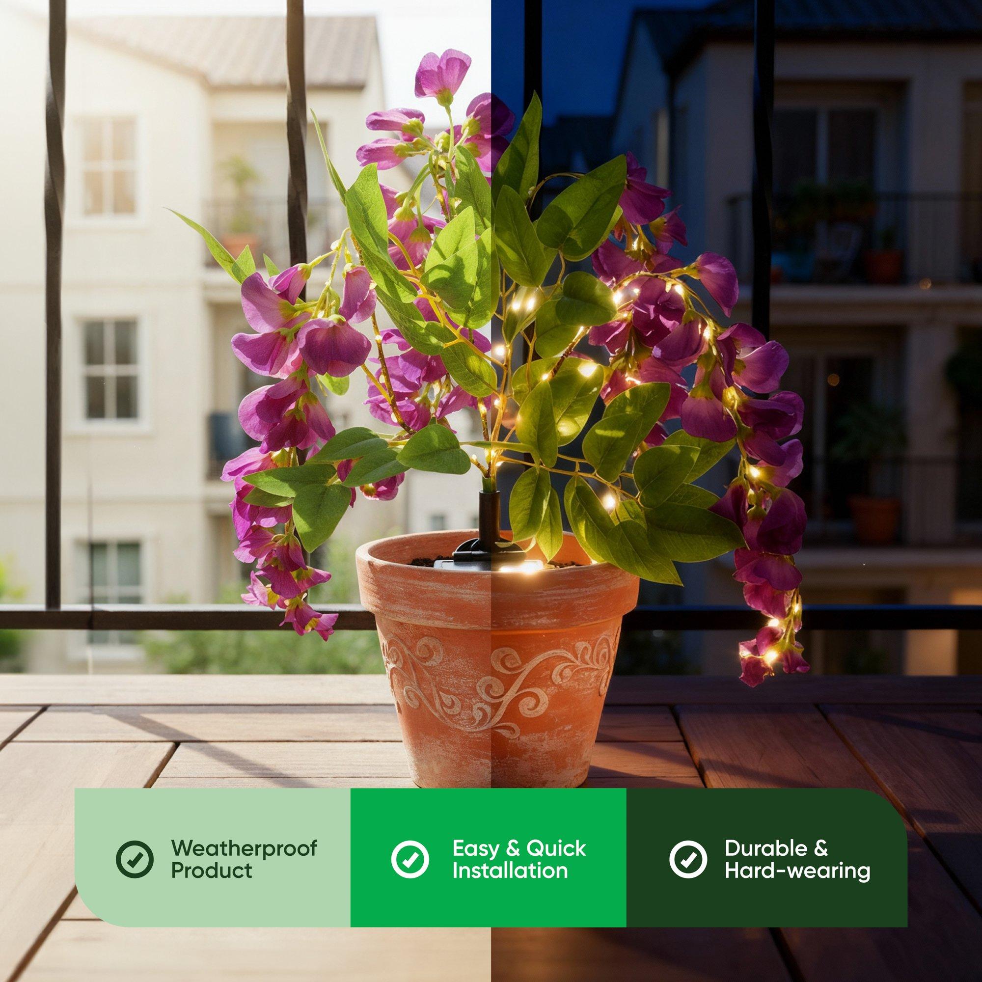 Multi - Streetwize - Wisteria Solar Lights - Stem with 4 Flowers - 4